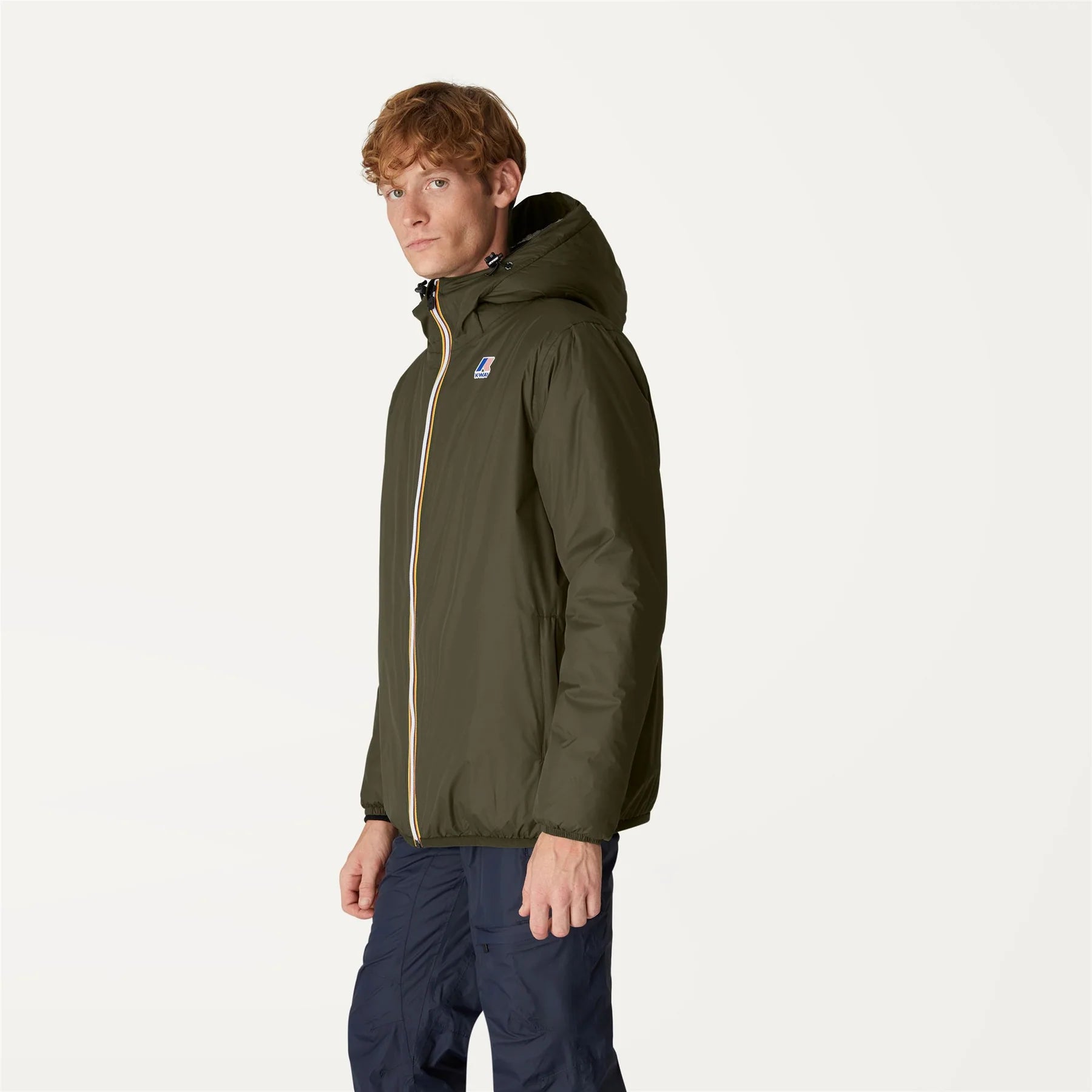 Le Vrai 3.0 Claude Orsetto Green Blackish - Veste courte unisexe doublée en Sherpa K-Way