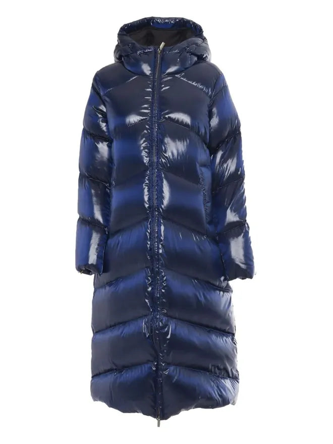 Doudoune Kway Neivel Crystal Bleu Marine Longue - Doudoune Imperméable Femme Hiver Capuche - Urban Chic Boutiques