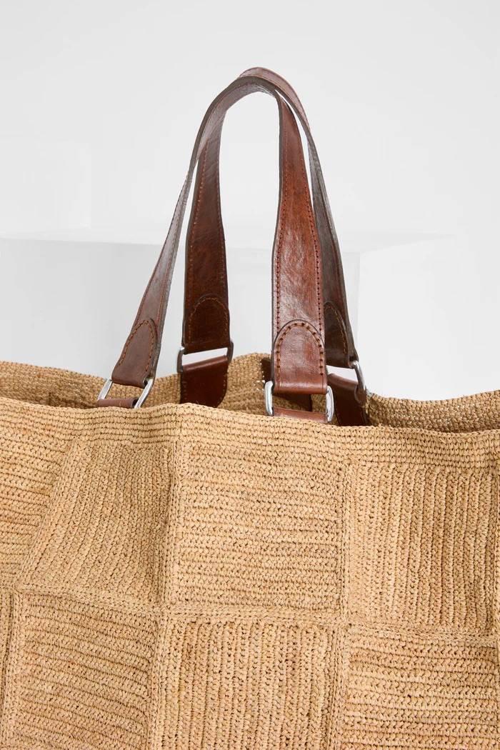Cabas Miray oversize raphia naturel - Grand cabas artisanal femme fait main Madagascar