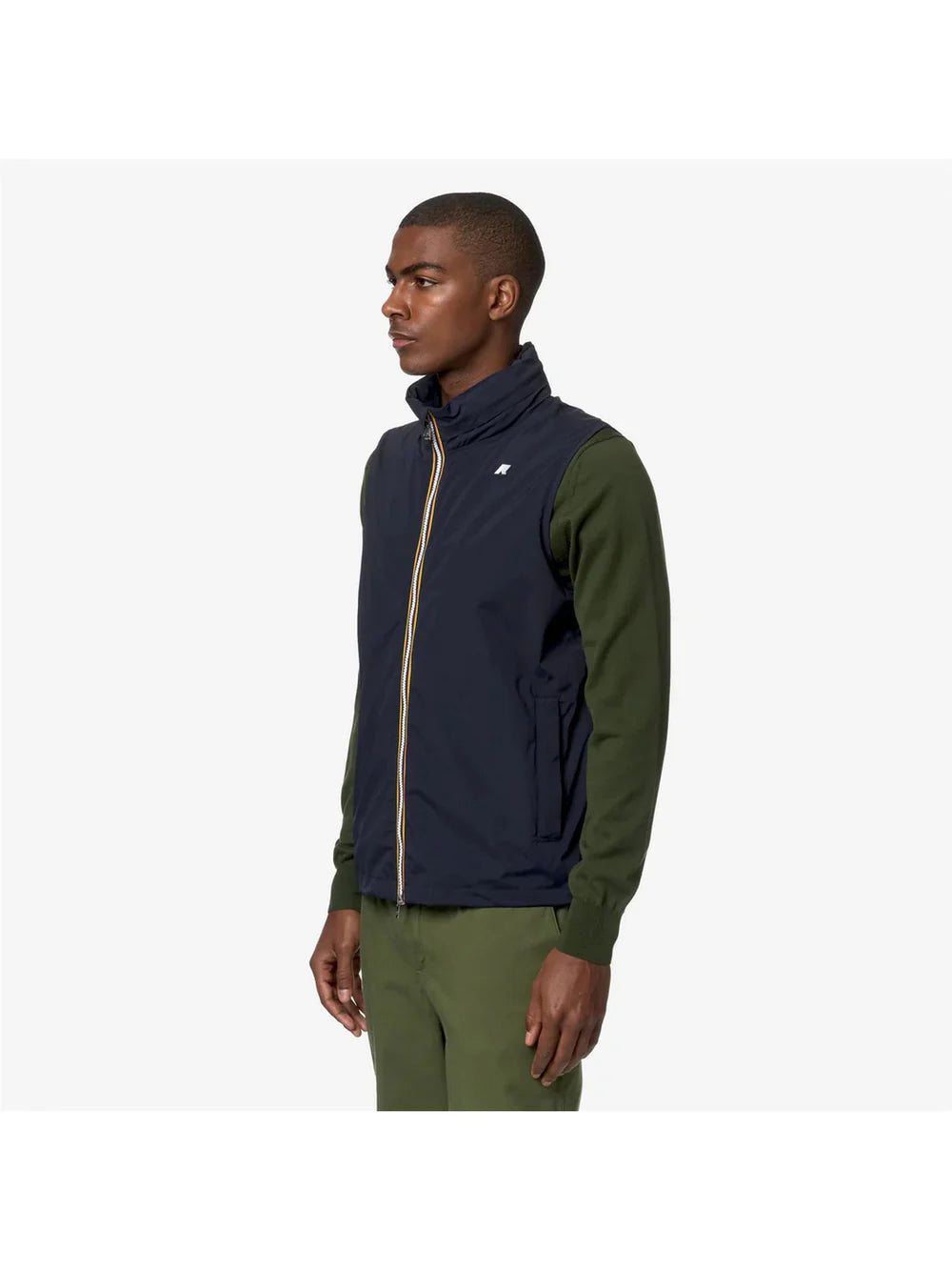 K-Way Valen Sans Manches Homme – Veste Gilet Stretch Nylon Jersey Bleu Marine, Imperméable, Légère, Toutes Tailles