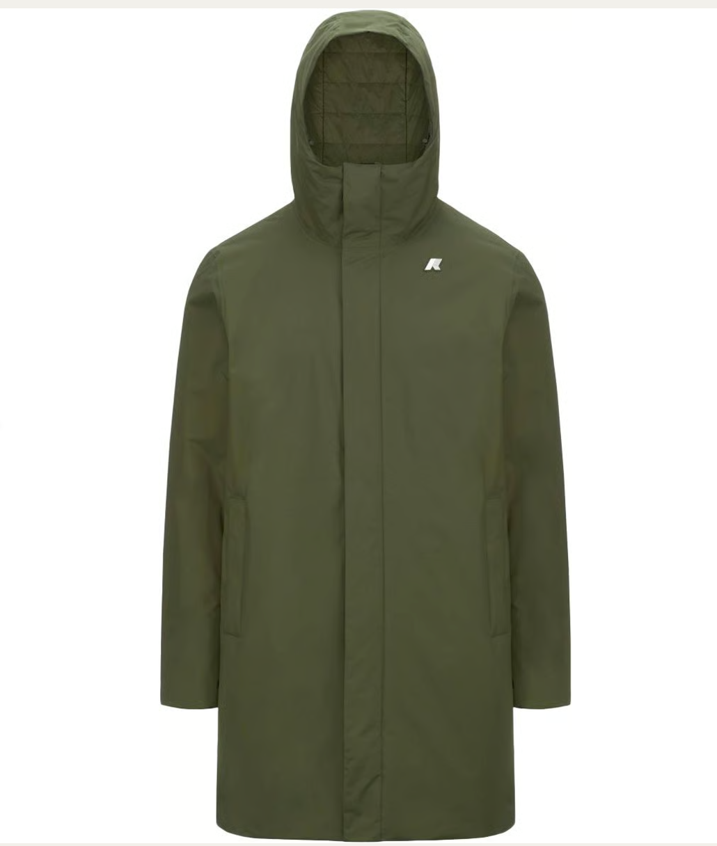 K-Way Thomas Warm Ottoman Homme Green Cypress – Veste imperméable, coupe-vent et chaude | Boutique Urban Chic
