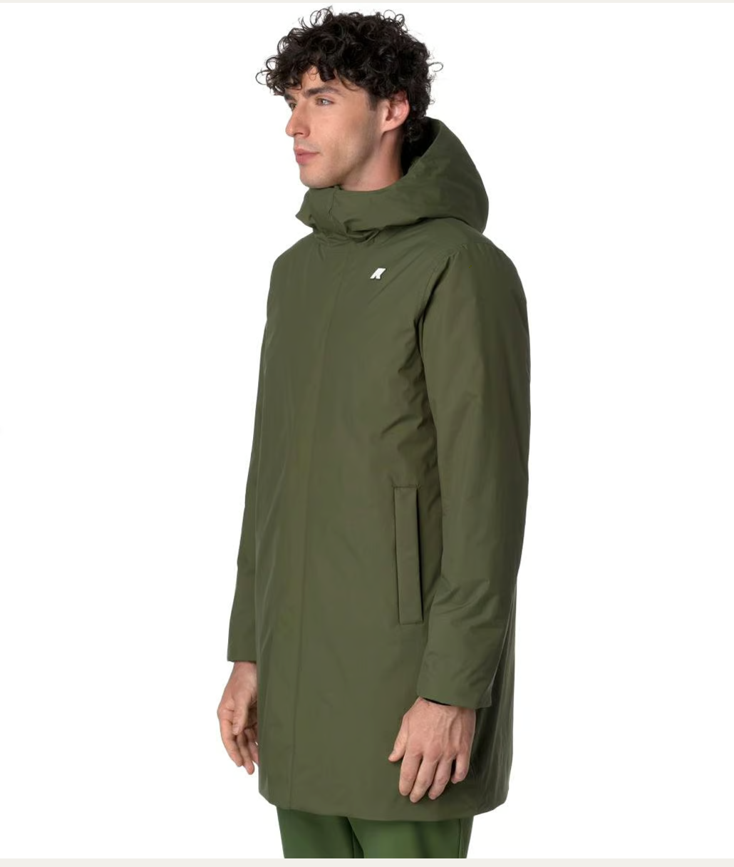 K-Way Thomas Warm Ottoman Homme Green Cypress – Veste imperméable, coupe-vent et chaude | Boutique Urban Chic