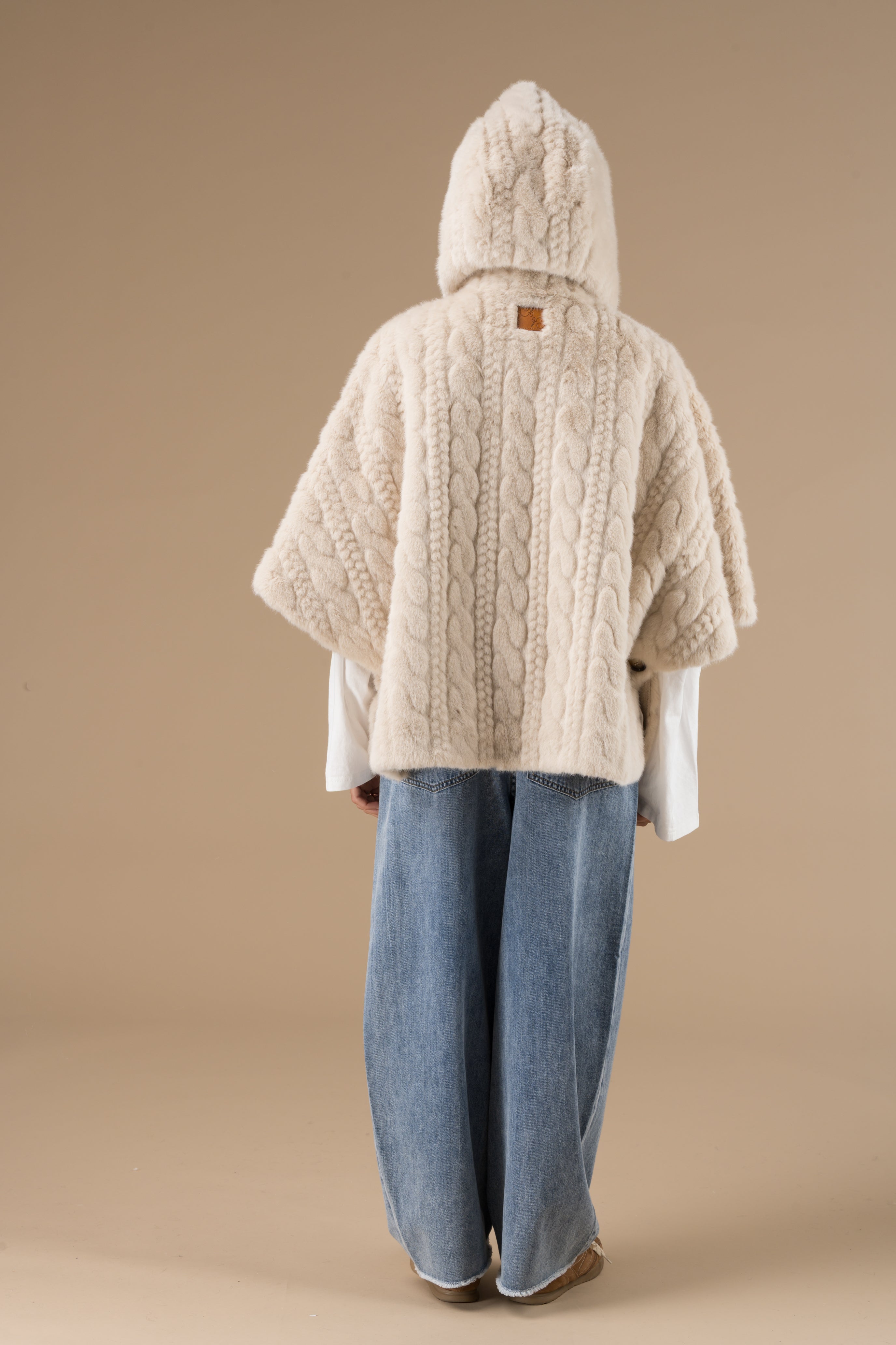 Manteau Fausse Fourrure Abella Femme Beige Adoré Paris - Chaud