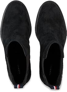 Bottines Femme Tommy Hilfiger en Suède Noir – Midheel Essential Élastiques, Confort et Élégance