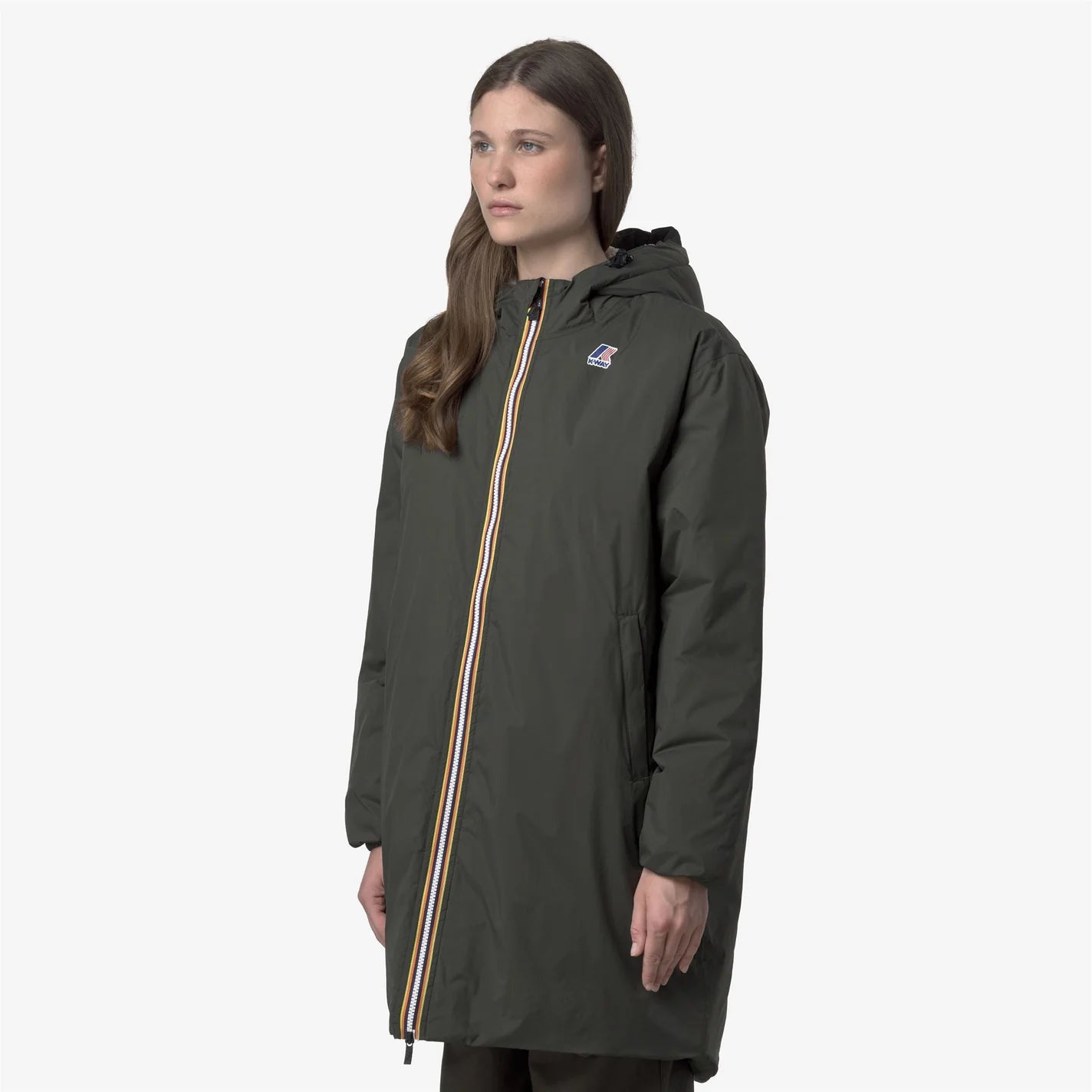 K-Way Le Vrai 4.0 Eiffel Orsetto Mixte Green Blackish – Veste Imperméable Chaude Homme & Femme