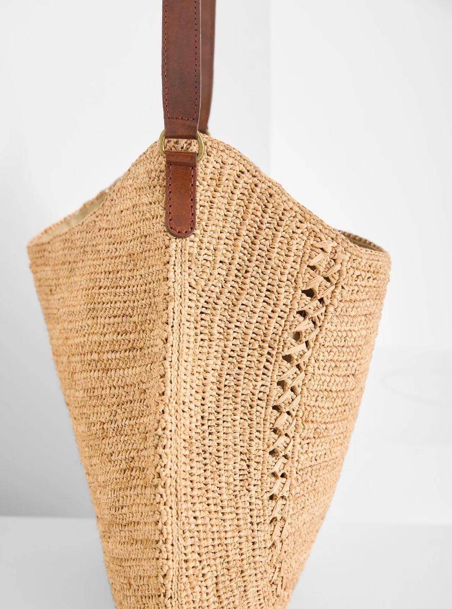 Sac Hobo Raphia Naturel Artisanal - Meva Tea Madagascar