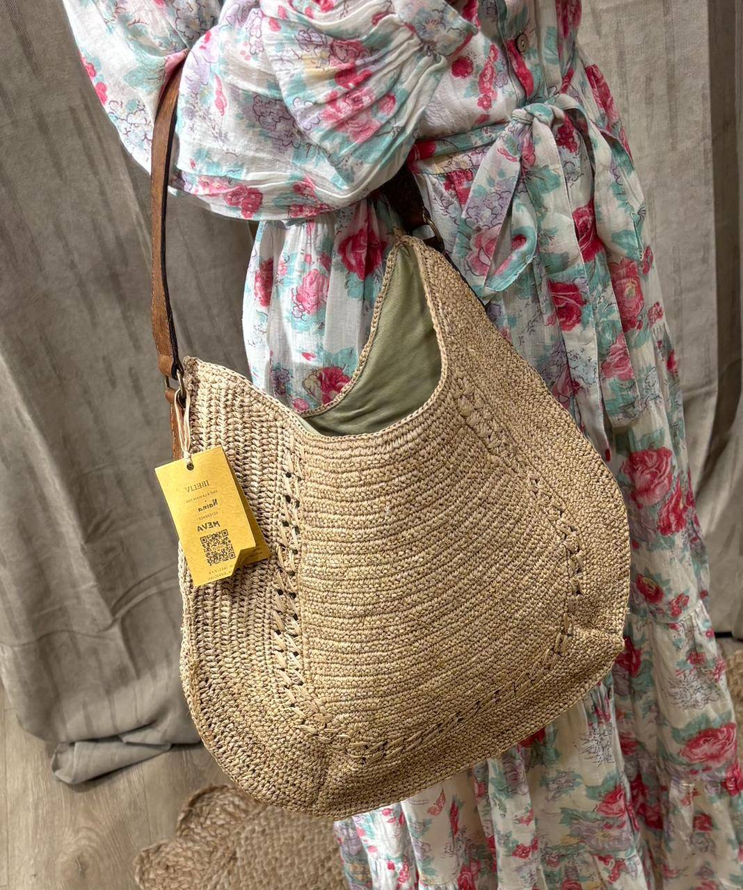 Sac Hobo Raphia Naturel Artisanal - Meva Tea Madagascar