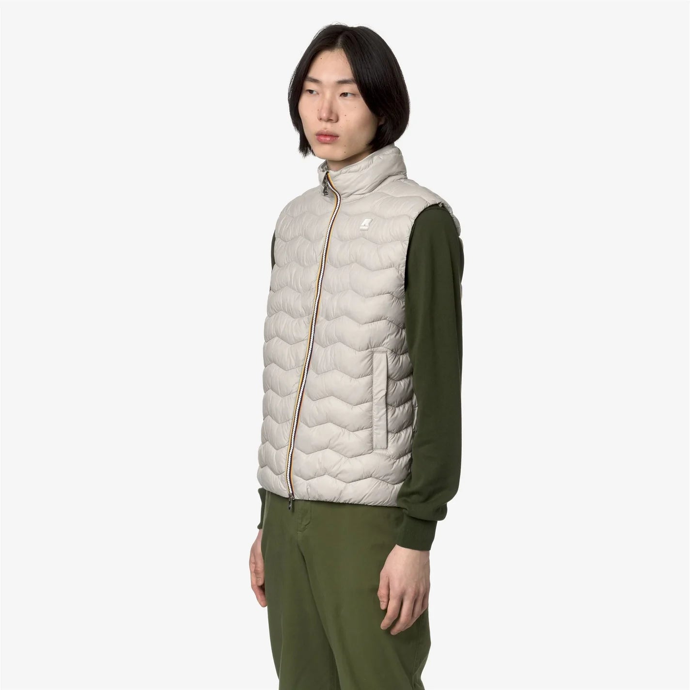 K-Way Doudoune Sans Manches VALEN QUILTED WARM Homme Beige – Veste Impermeable Légère Paquetable