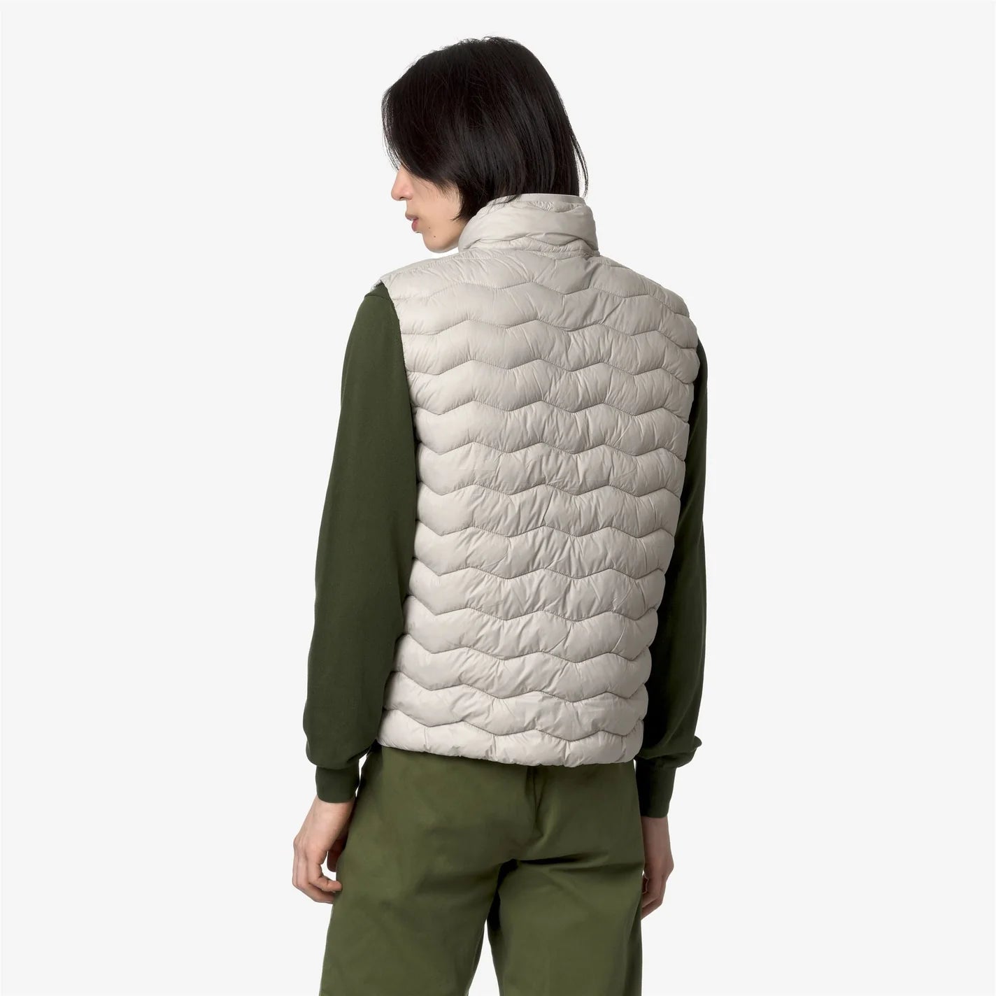 K-Way Doudoune Sans Manches VALEN QUILTED WARM Homme Beige – Veste Impermeable Légère Paquetable