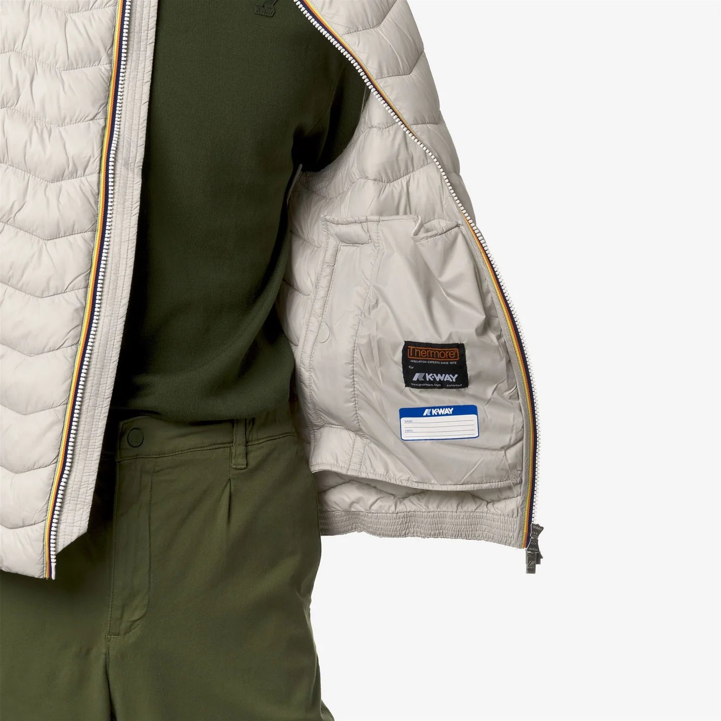 K-Way Doudoune Sans Manches VALEN QUILTED WARM Homme Beige – Veste Impermeable Légère Paquetable