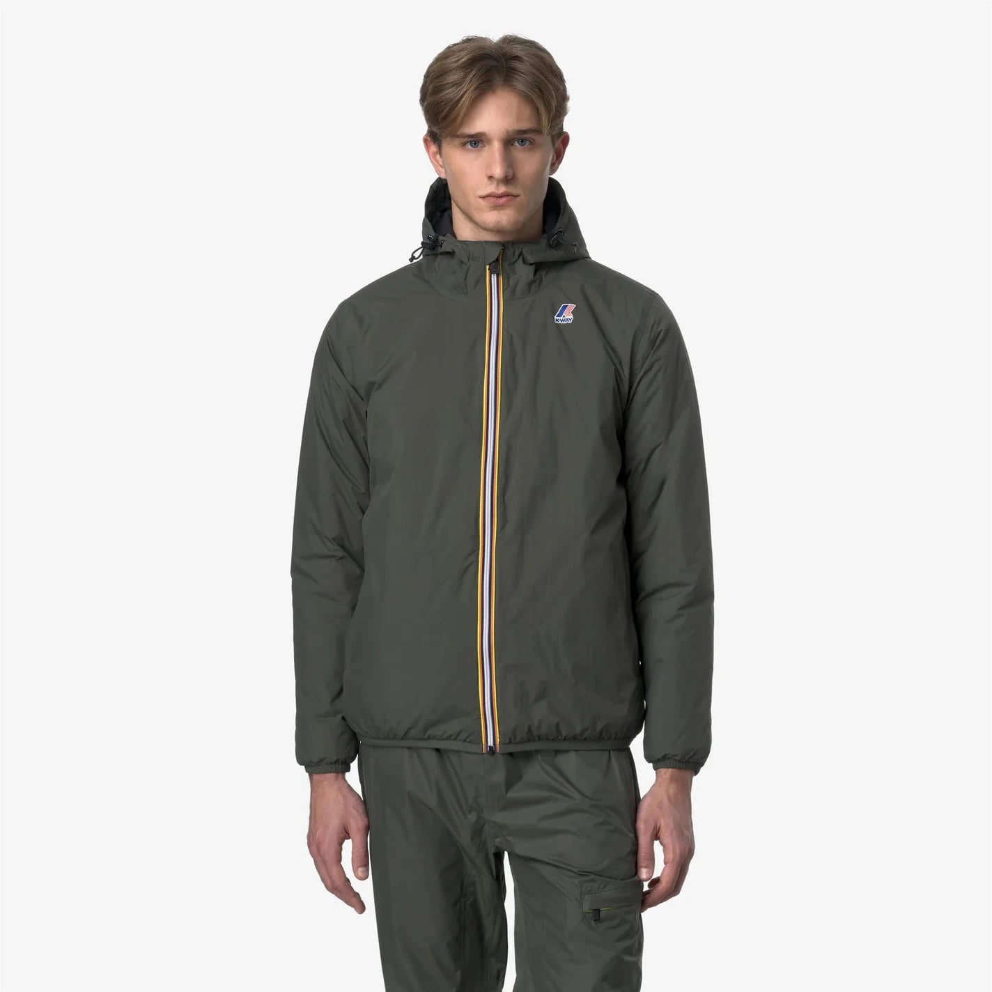 K-Way Le Vrai 4.0 Claude Mixte - Imperméable Warm Green Blackish, Coupe-Vent Capuche, Hiver Automne, Tailles XS à 3XL