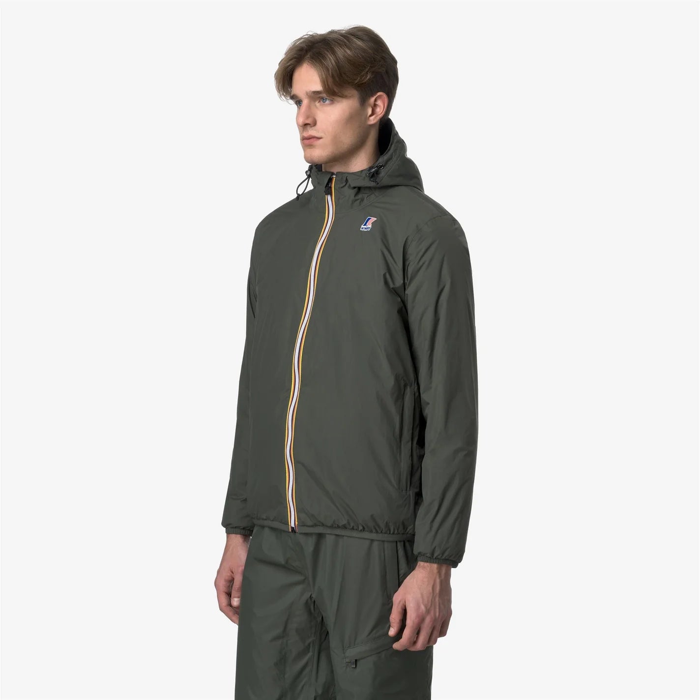 K-Way Le Vrai 4.0 Claude Mixte - Imperméable Warm Green Blackish, Coupe-Vent Capuche, Hiver Automne, Tailles XS à 3XL