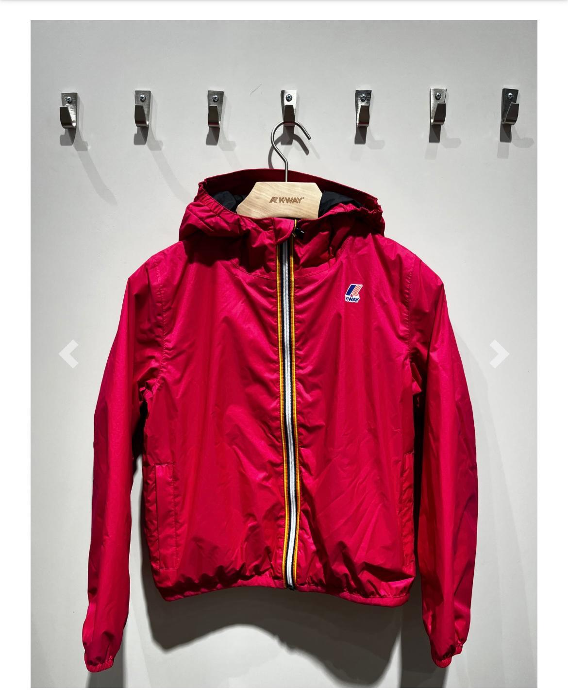 Veste K-Way Claude Enfant Framboise – Imperméable, Coupe-Vent, Légère, Capuche – Tailles 3 à 12 ans