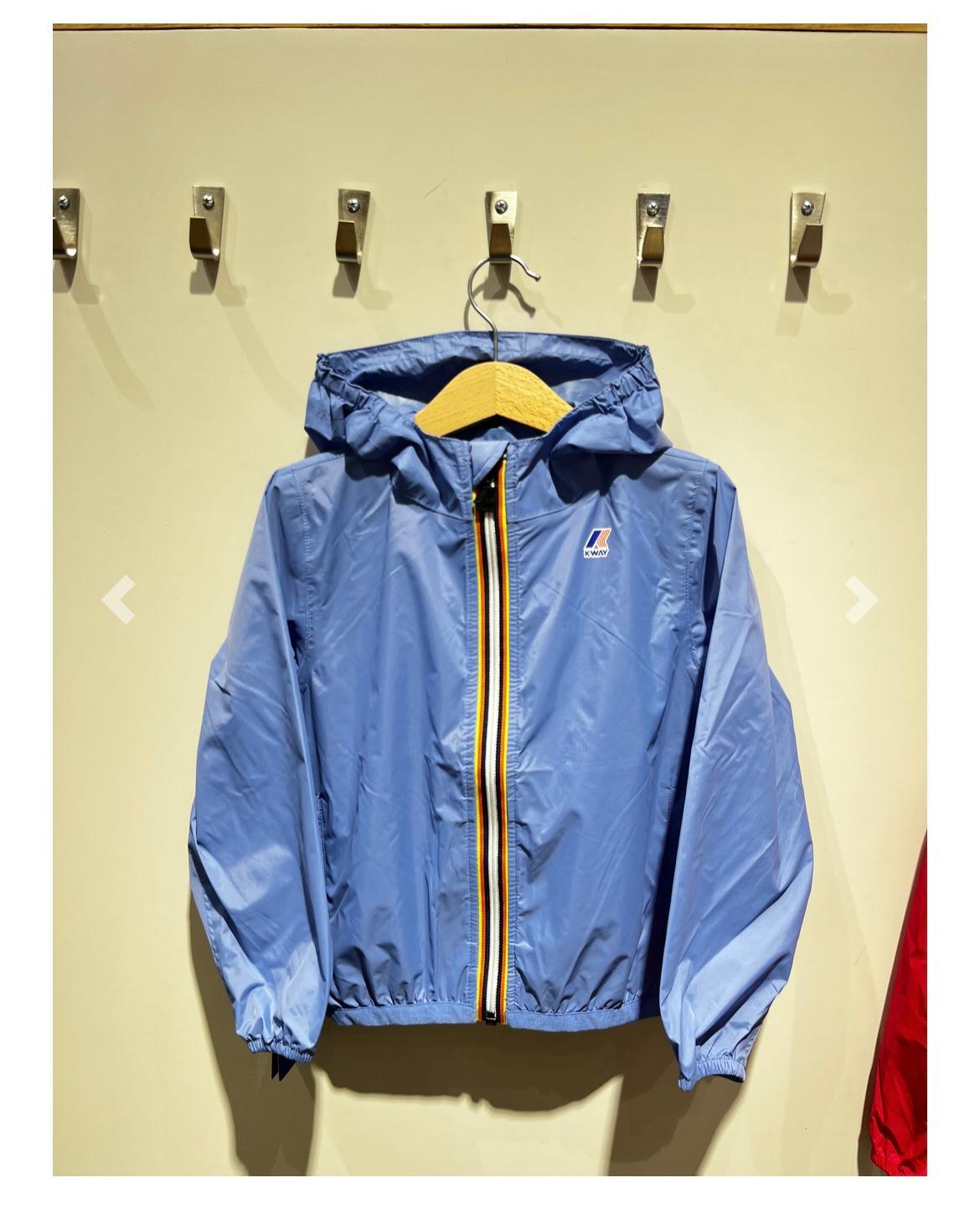 K-Way Claude Enfant Bleu Ciel – Veste Imperméable Coupe-Vent Mixte avec Capuche, Léger, Packable