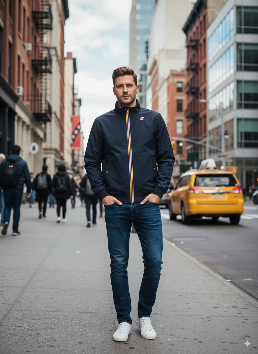 Veste K-Way Amaury Ripstop Prime Marmotta Homme Bleu Marine – Coupe-Vent Imperméable Respirant