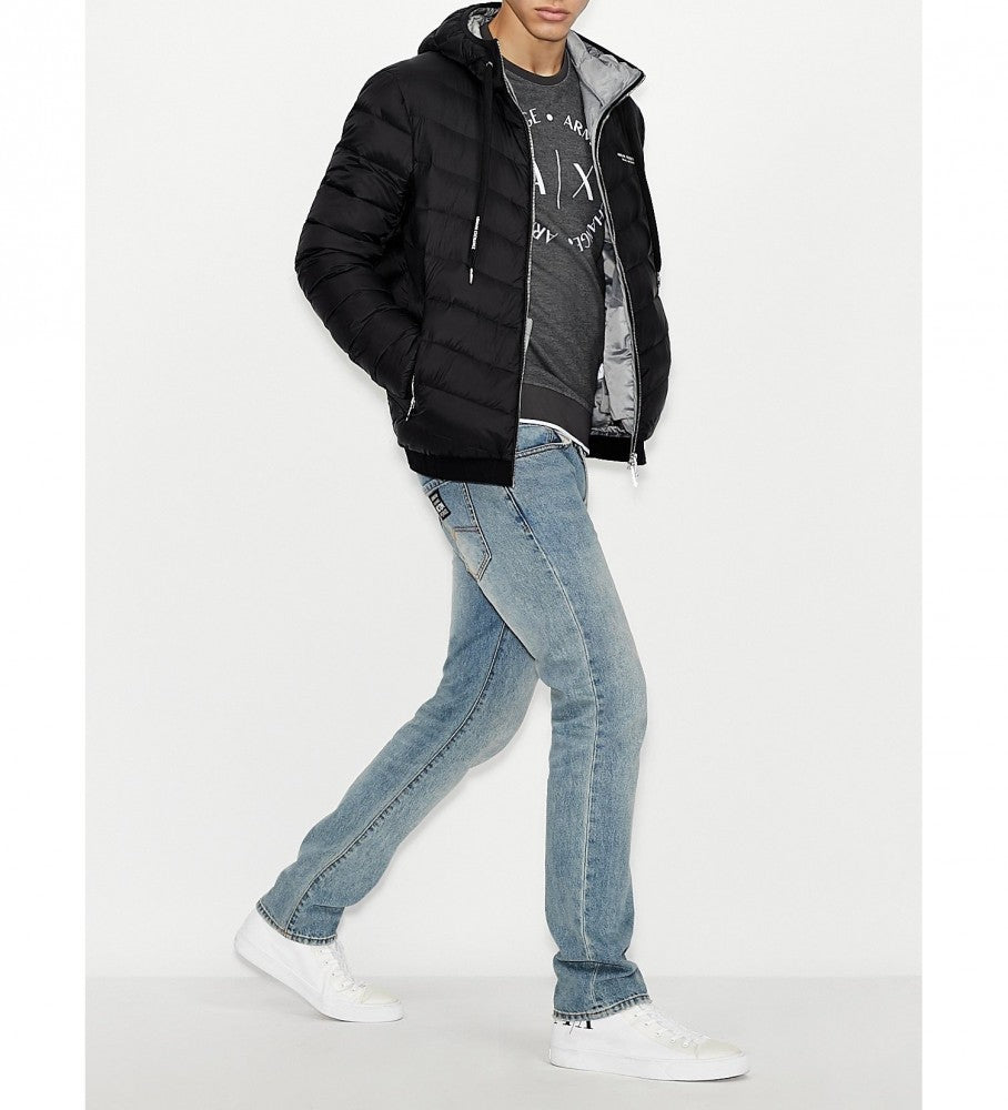 Doudoune à capuche Armani Exchange Noir pour homme – Puffer jacket hiver légère et chaude