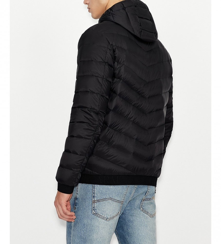 Doudoune à capuche Armani Exchange Noir pour homme – Puffer jacket hiver légère et chaude