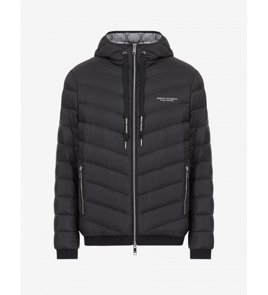 Doudoune à capuche Armani Exchange Noir pour homme – Puffer jacket hiver légère et chaude