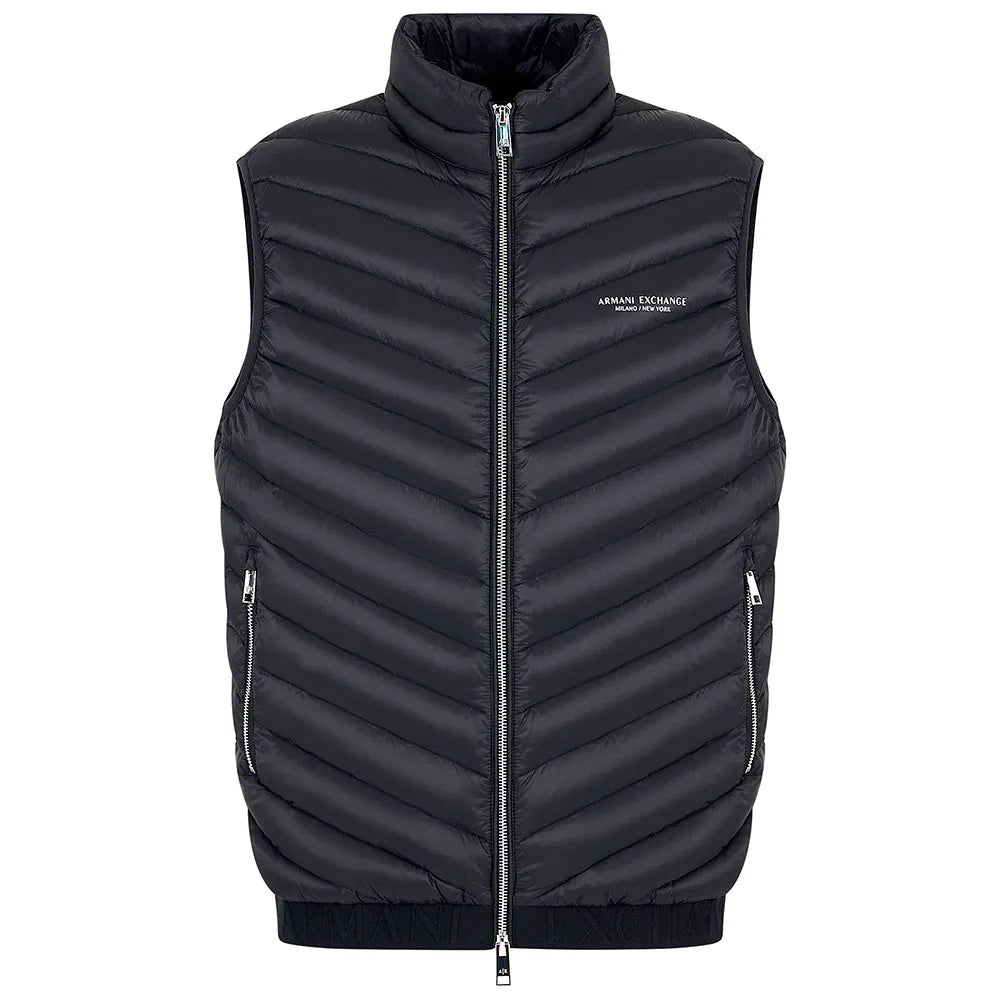 Doudoune sans Manches Homme Noir – Armani Exchange | Gilet Paquetable mi-saison