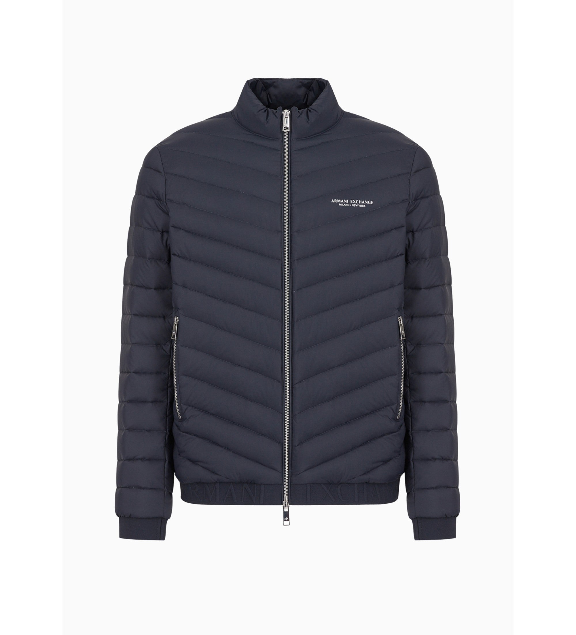 Doudoune Homme Armani Exchange Bleu Marine - Manteau Puffer Imperméable, Hiver, Confort Premium