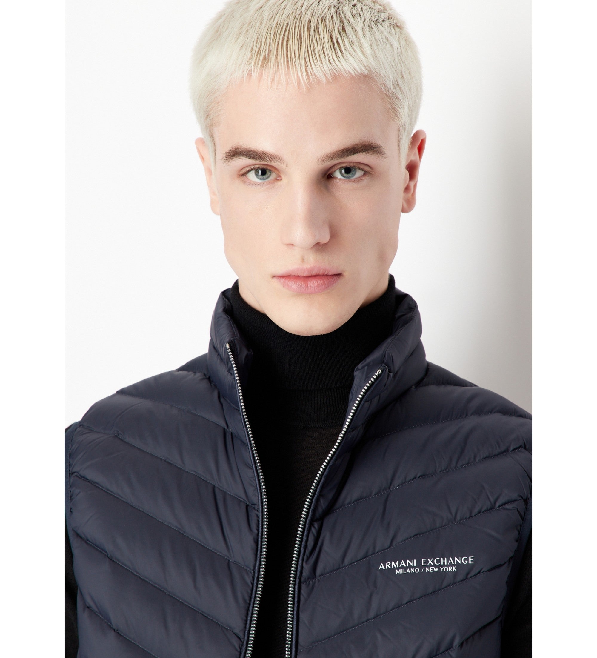 Doudoune sans Manches Homme Bleu Marine – Armani Exchange | Gilet Paquetable mi-saison