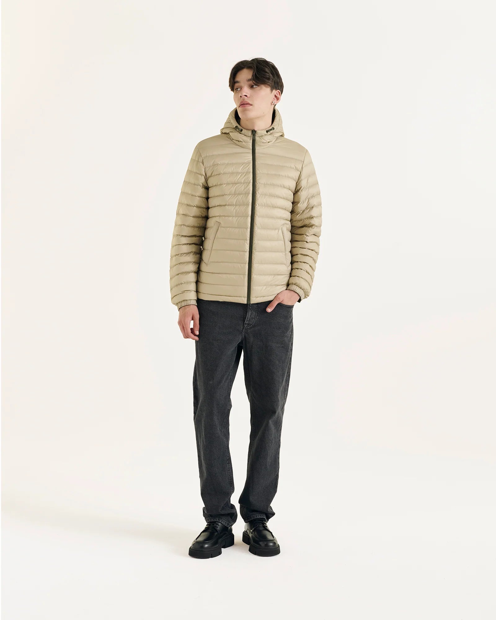 Jott Doudoune Bergen Réversible Homme Vert Army et beige – Manteau Légère, Imperméable & Tendance | Urban Chic Boutiques