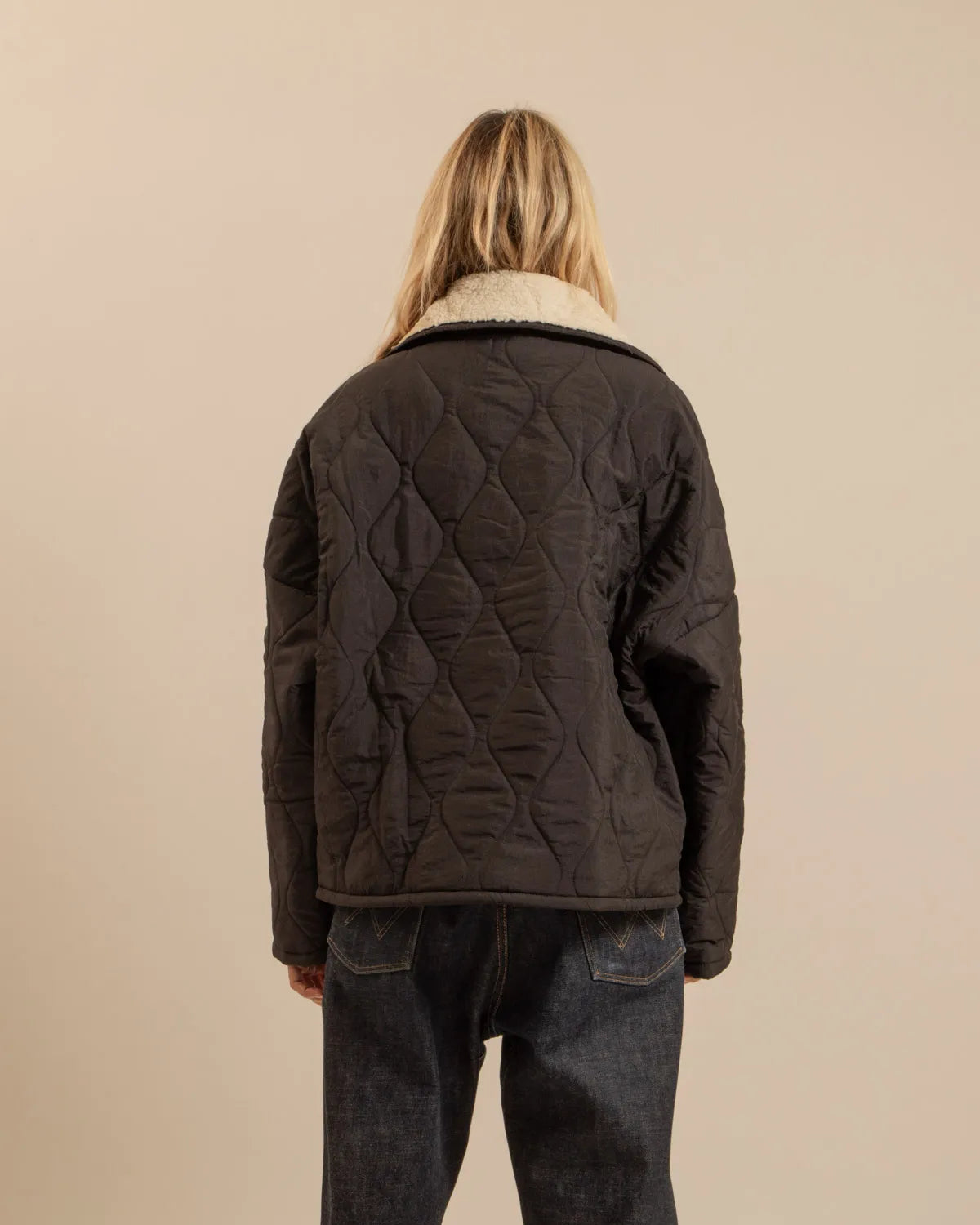 Veste Colombus Femme Noir Sherpa – Blouson Hiver Aokyanos Chaud et Confortable