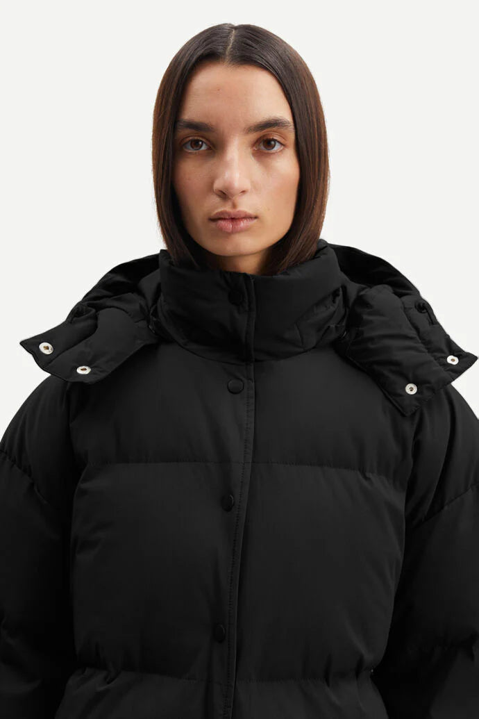 Doudoune Femme Samsoe Samsoe Hana Drawstring Noir - Parka Hiver Premium
