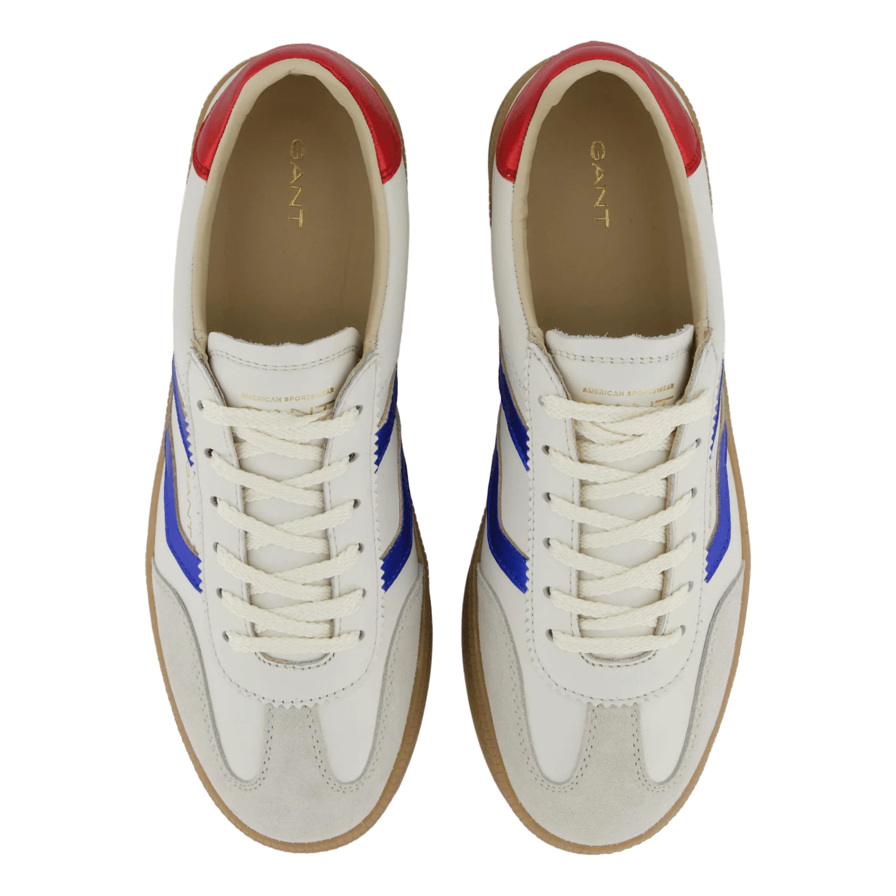 Basket femme bleu blanc rouge en cuir – Gant Cuzima confortable, respirante, style casual