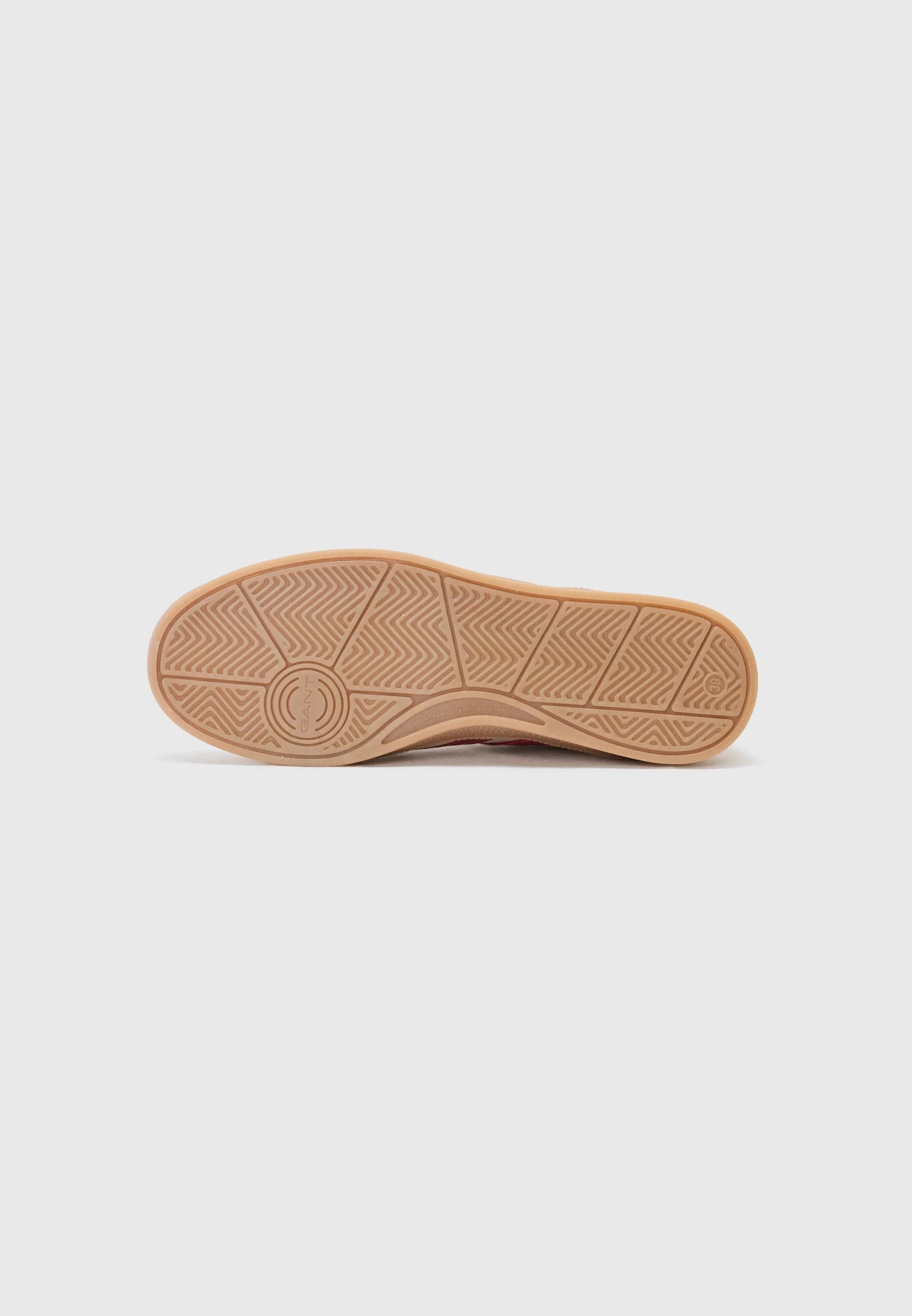 Basket Femme GANT Cuzima en Cuir Beige et Rouge Foncé - Sneakers Mode Confortables