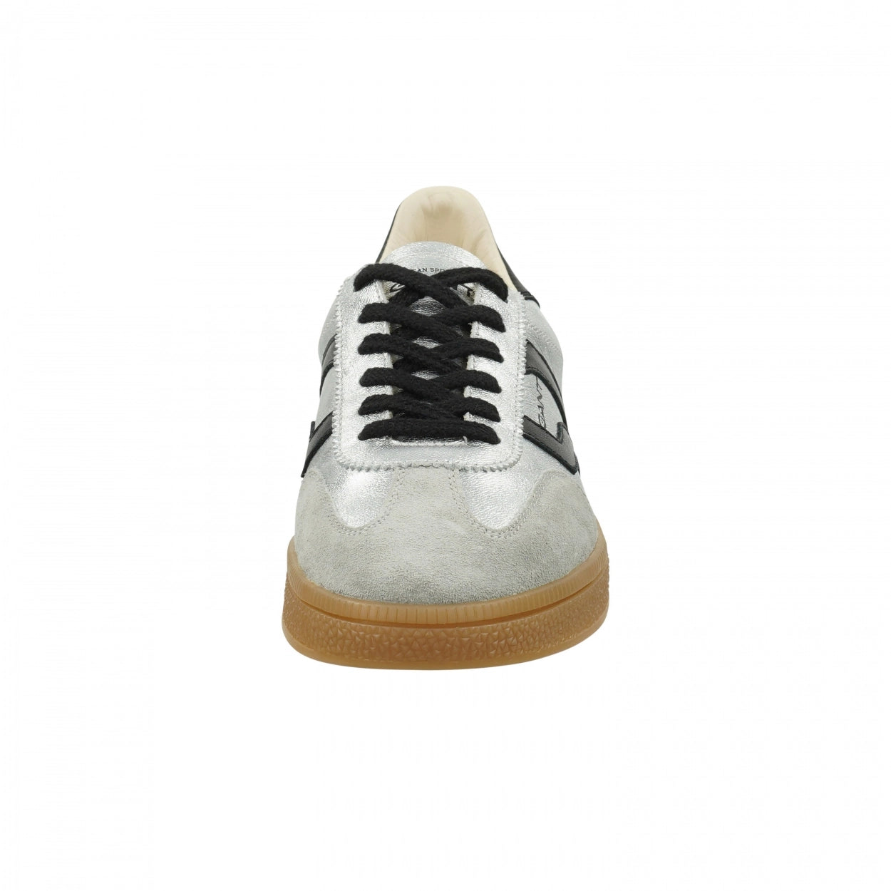 Baskets Femme Gant Cuzima en Cuir Argent/Noir – Sneakers Haut de Gamme Urban Chic Boutiques