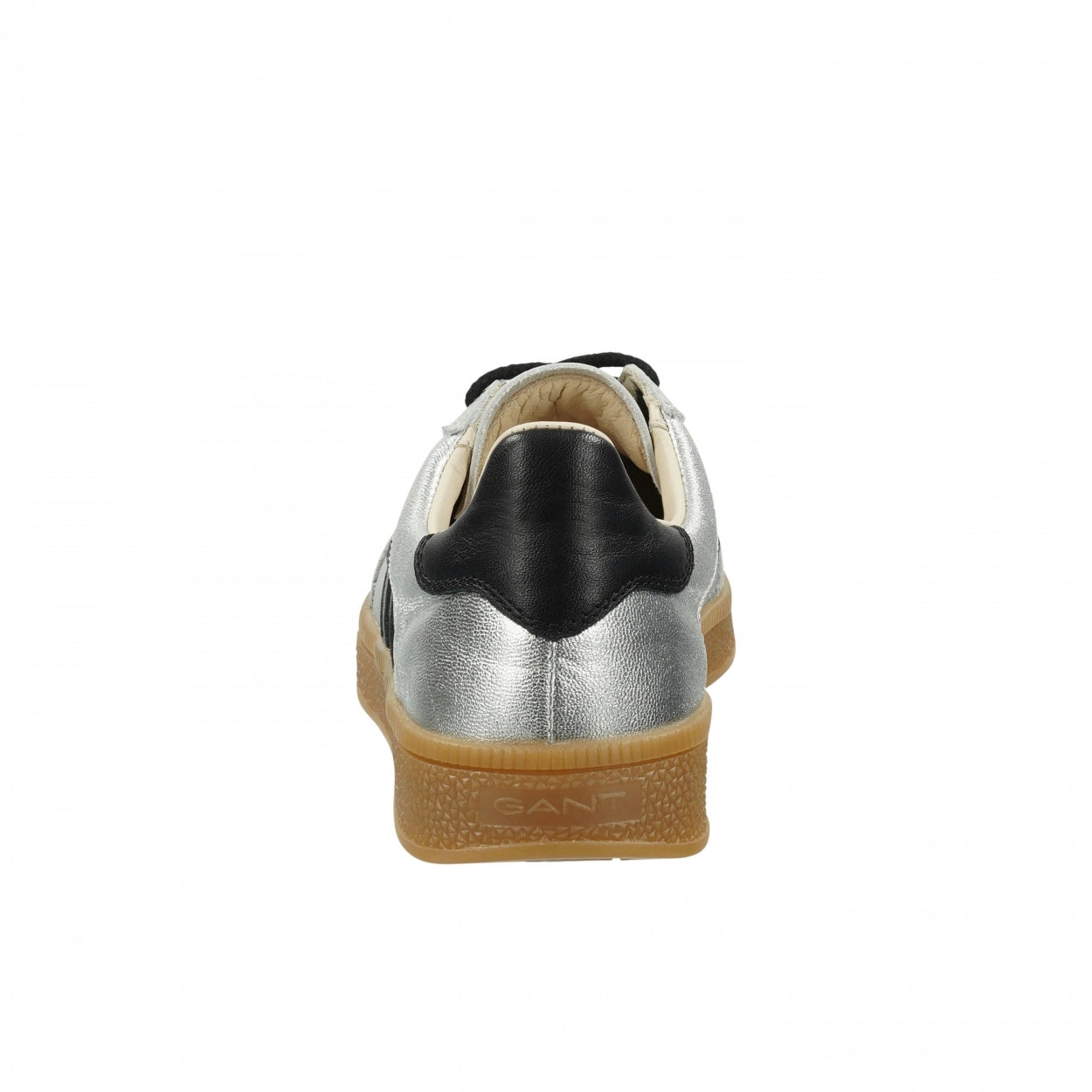 Baskets Femme Gant Cuzima en Cuir Argent/Noir – Sneakers Haut de Gamme Urban Chic Boutiques