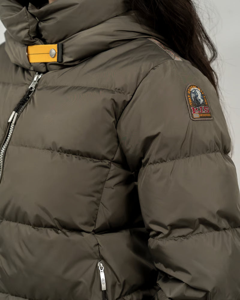 Doudoune Jinny Parajumpers Femme Vert Olive – Puffer Jacket Grand Froid Imperméable et Confortable