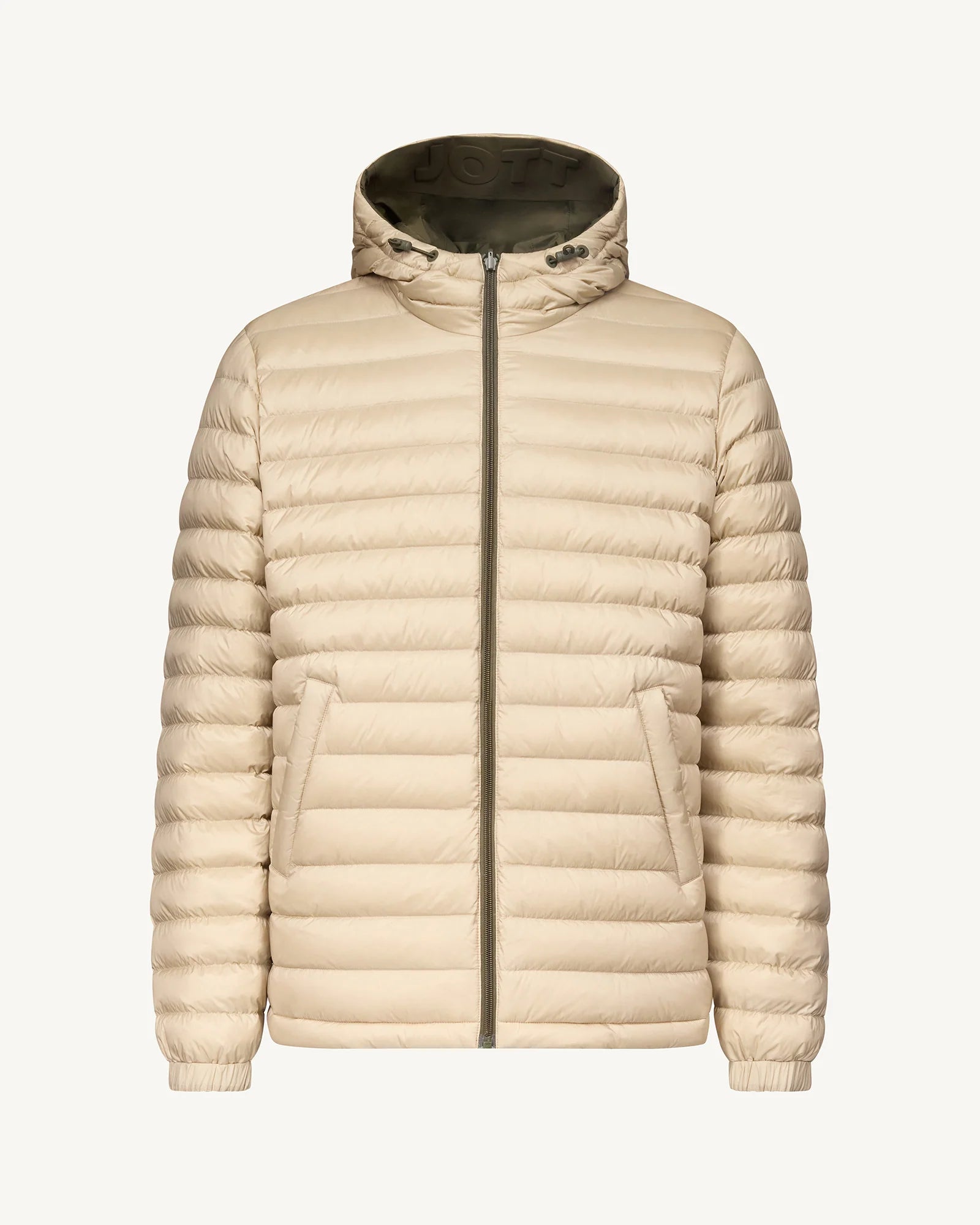 Jott Doudoune Bergen Réversible Homme Vert Army et beige – Manteau Légère, Imperméable & Tendance | Urban Chic Boutiques