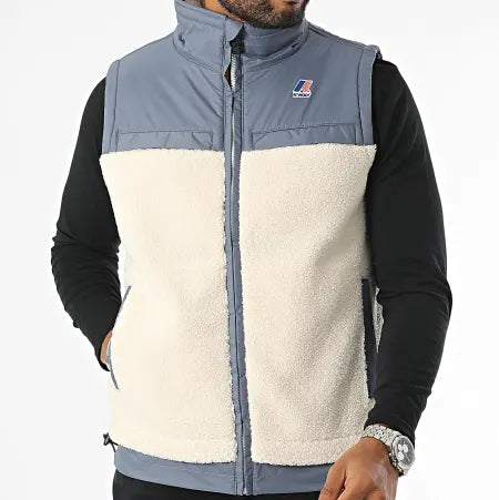 K-Way Le Vrai 3.0 Jile Orsetto - Gilet Sans Manches Imperméable Coupe-Vent Bleu Jeans Mixte Unisexe