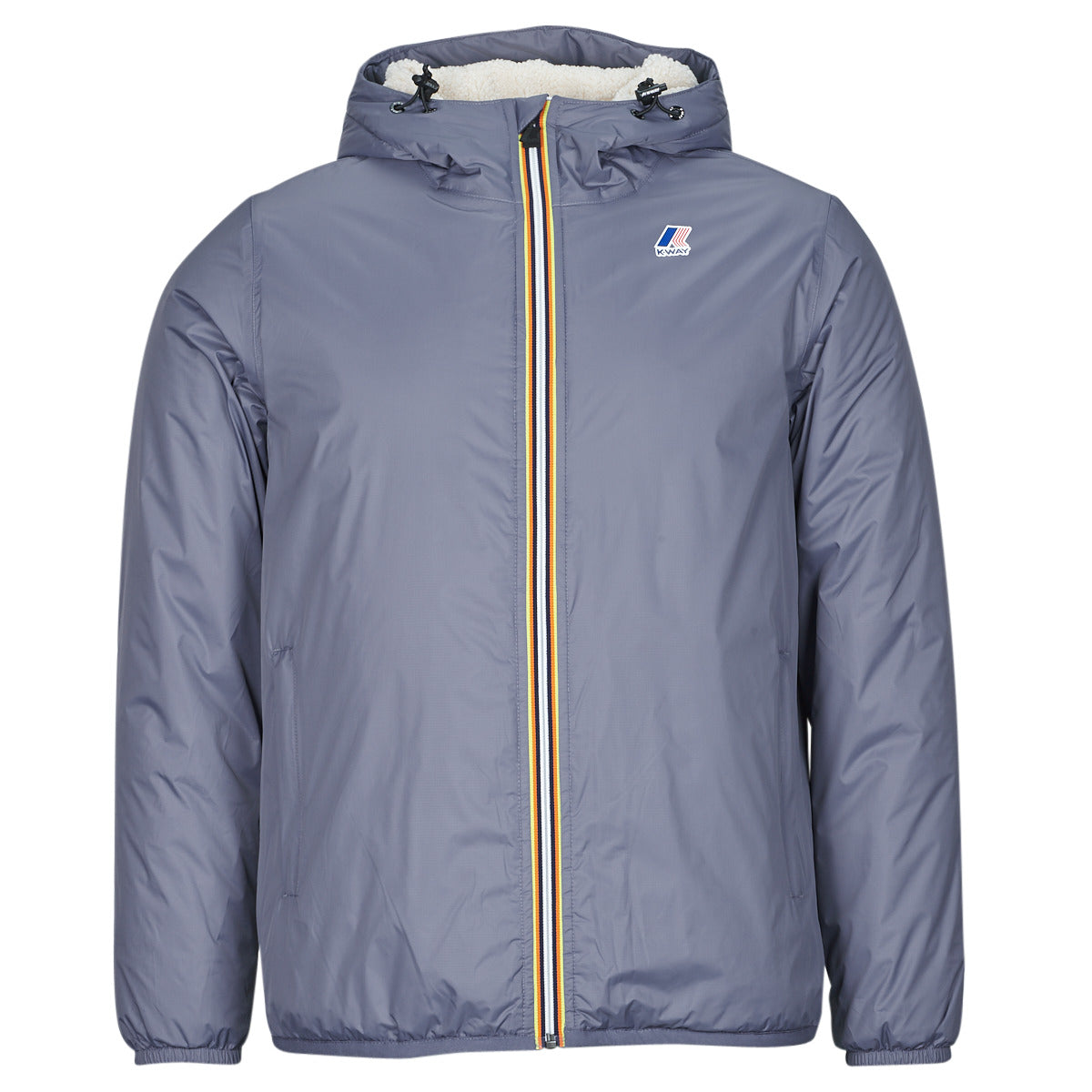 K-Way Le Vrai Claude 3.0 Orsetto Bleu Gris Mixte | Veste Imperméable Sherpa Unisexe Hiver