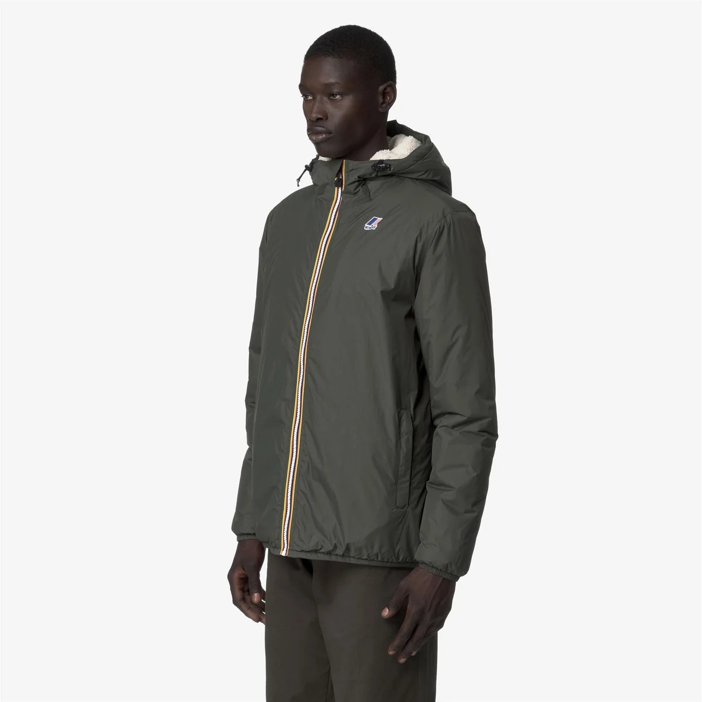 K-Way Le Vrai 4.0 Claude Orsetto Green Blackish – Veste Mixte Imperméable, Coupe-Vent, Hiver
