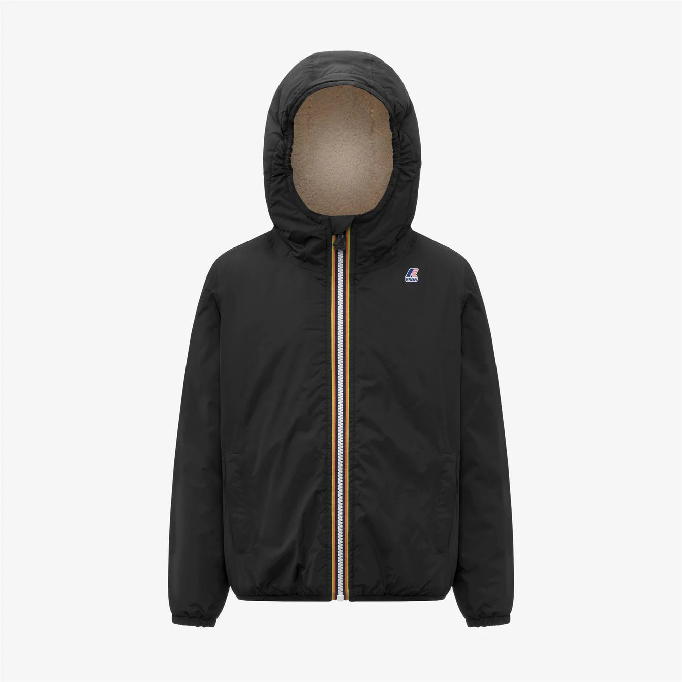 K-Way Enfant Claude Orsetto Noir | Imperméable Doublure Sherpa Mixte Fille Garçon