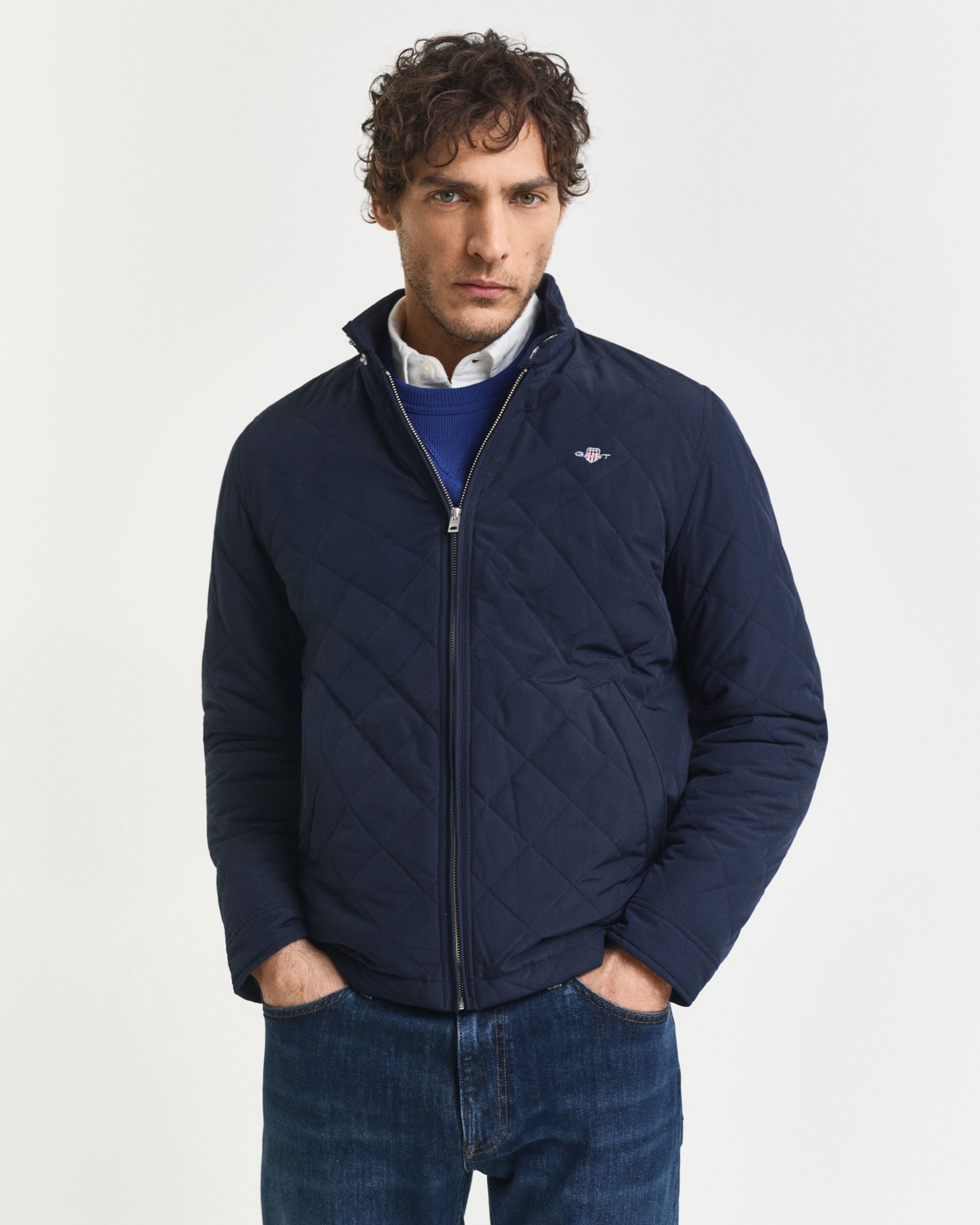 Veste matelassée homme bleu marine Gant | Quilted Windcheater | Vestes bomber hiver mi-saison