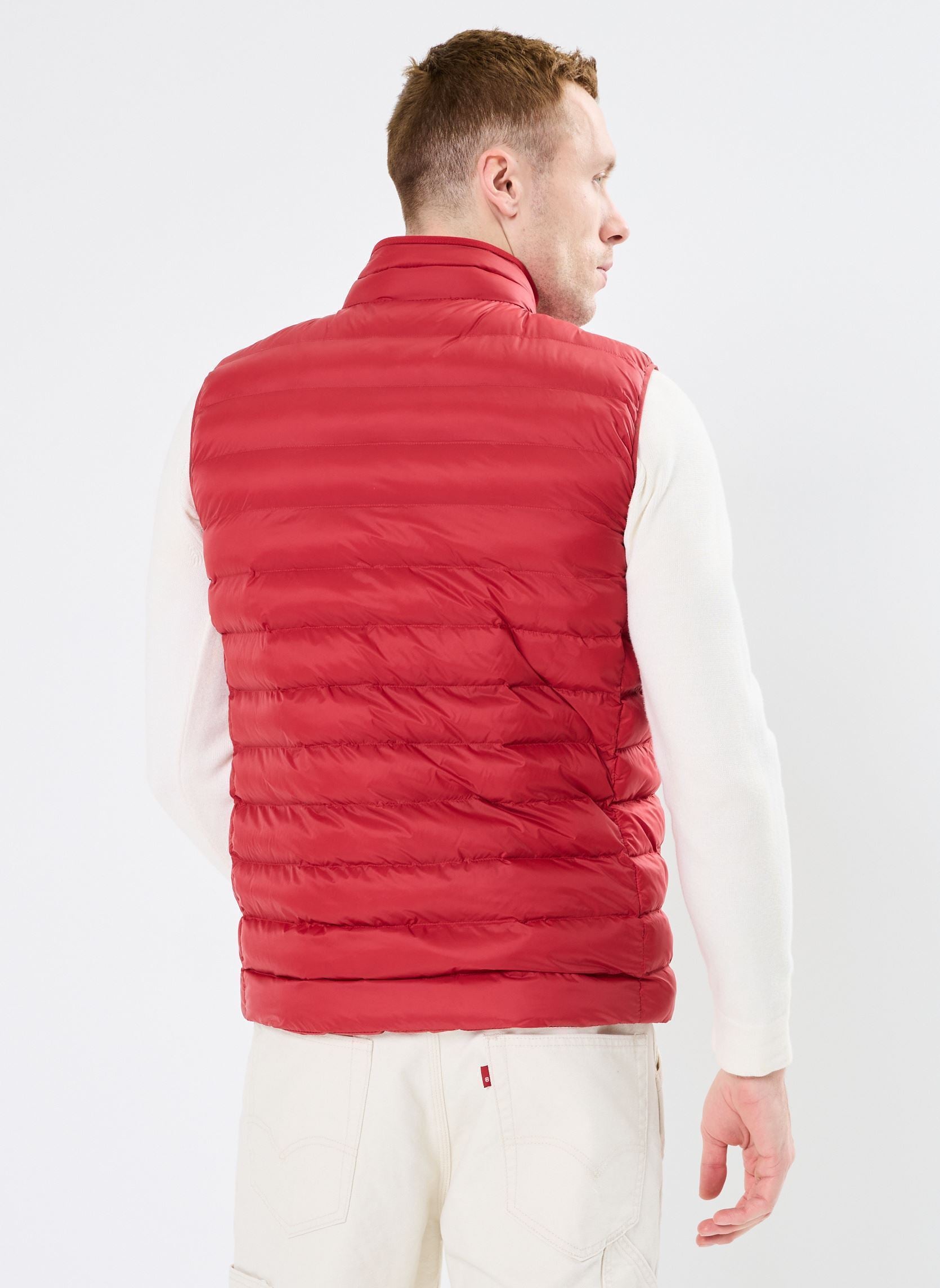 Doudoune sans Manches Rouge Homme Tommy Hilfiger – Veste Mi-saison Duvet Légère et Déperlante