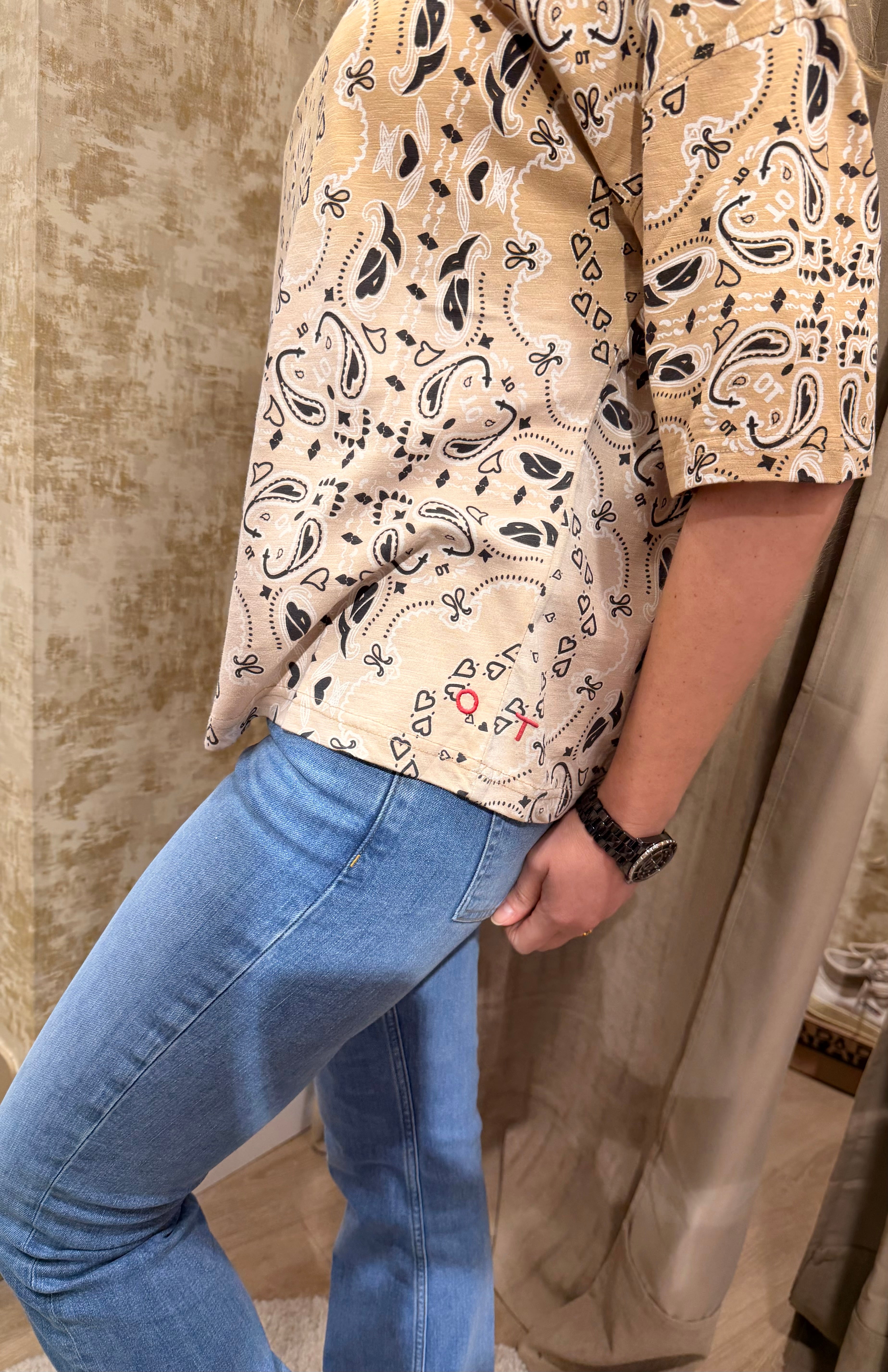 T-shirt bandana oversize Henry en coton - ONE TEE