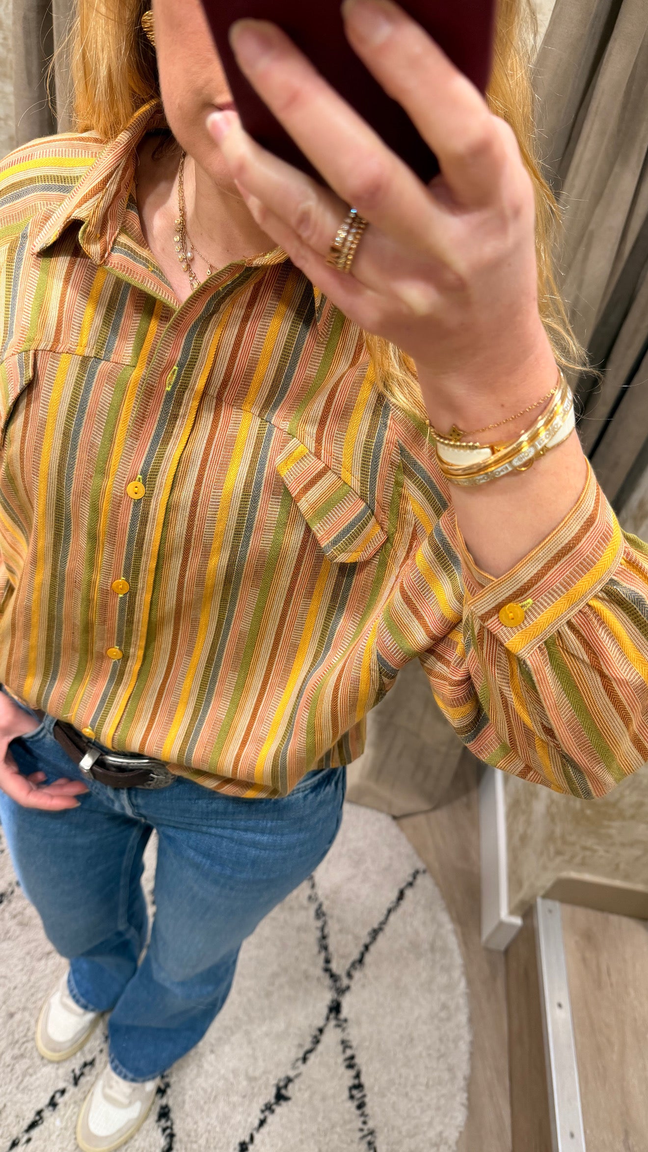 Chemise western femme rayures multicolores style bohème chic – Adoré Paris