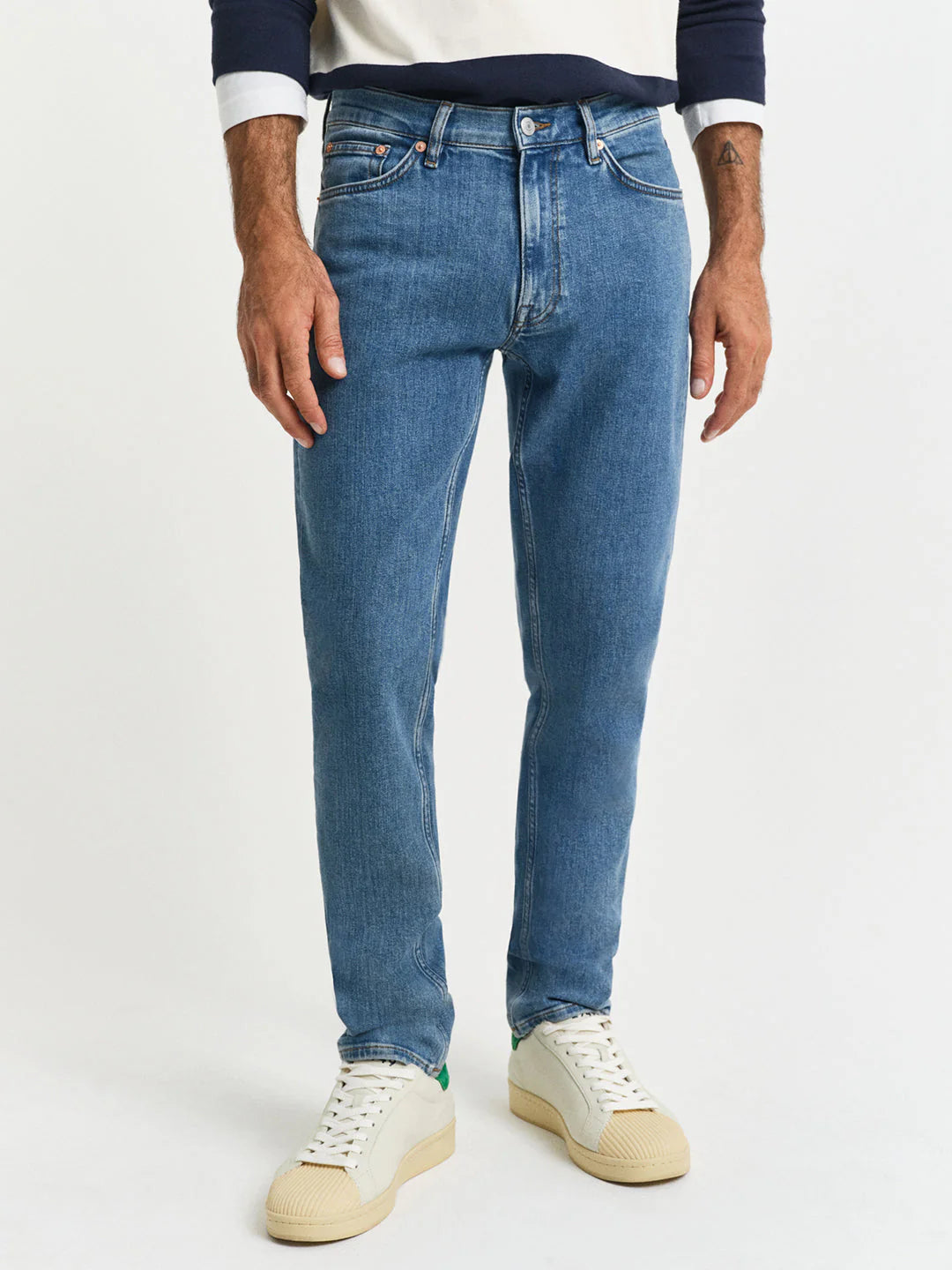 Jean slim homme mid blue effet usé stretch – GANT