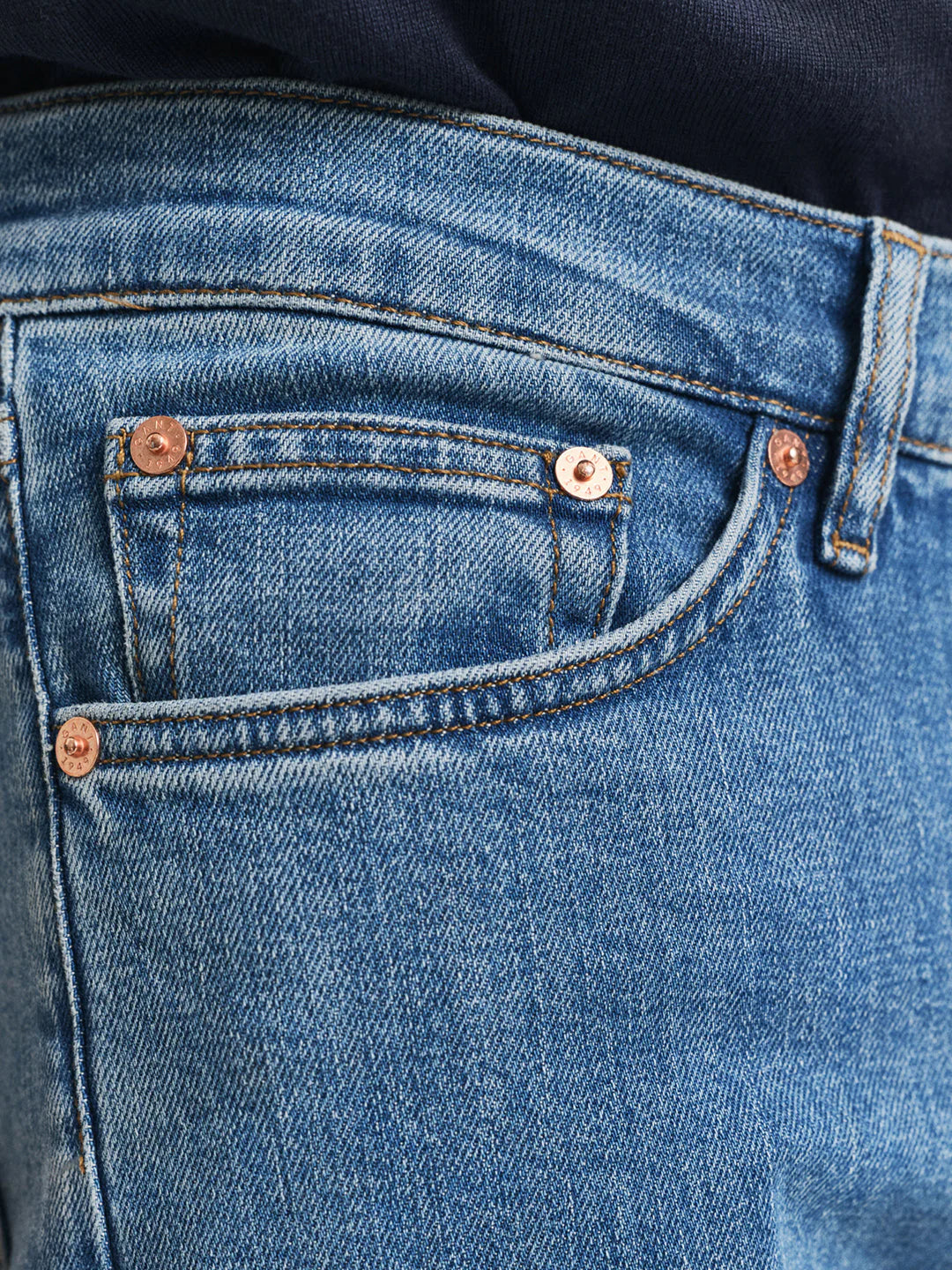 Jean slim homme mid blue effet usé stretch – GANT