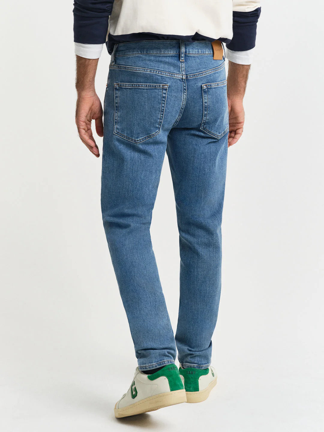 Jean slim homme mid blue effet usé stretch – GANT