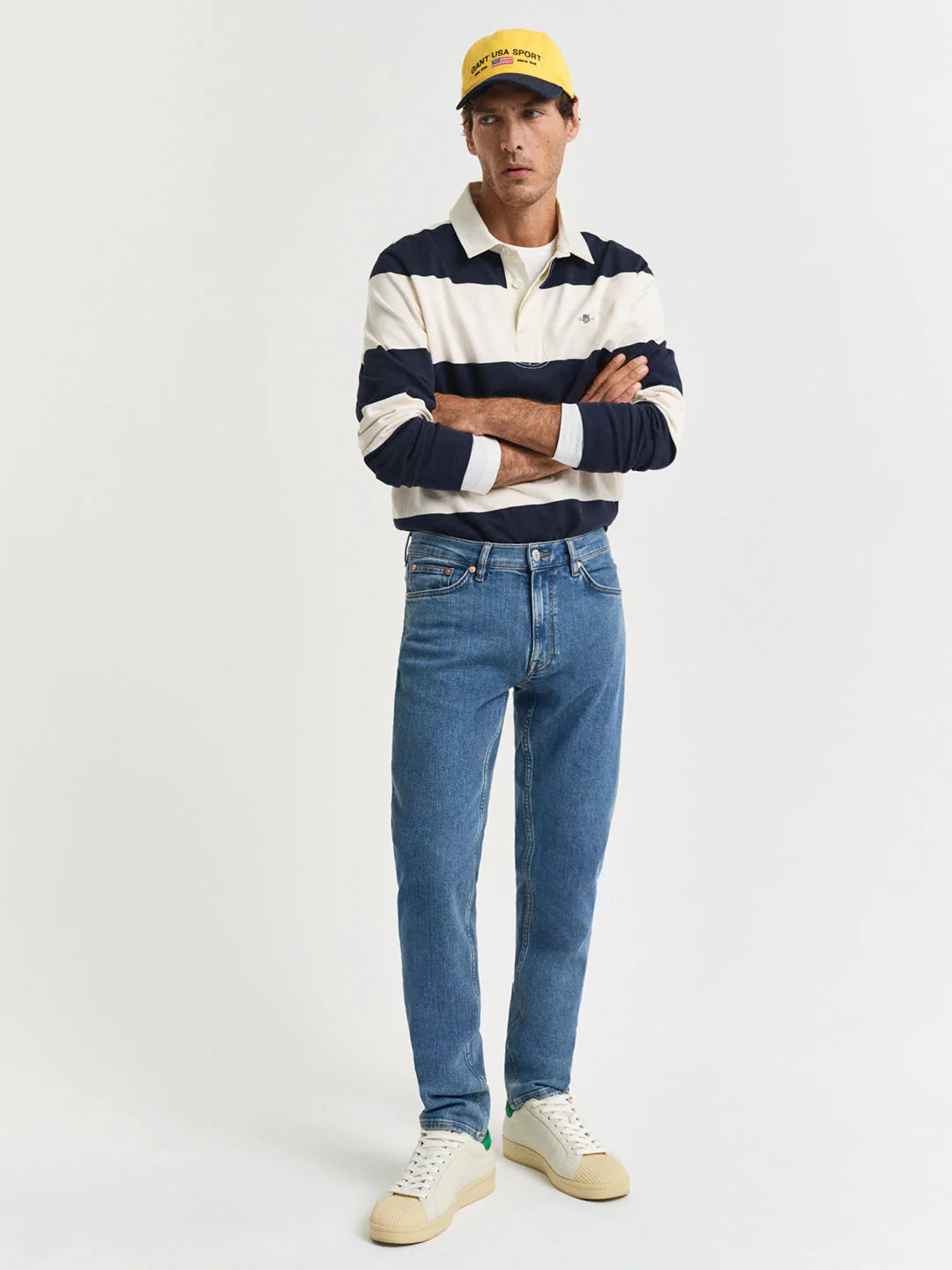 Jean slim homme mid blue effet usé stretch – GANT