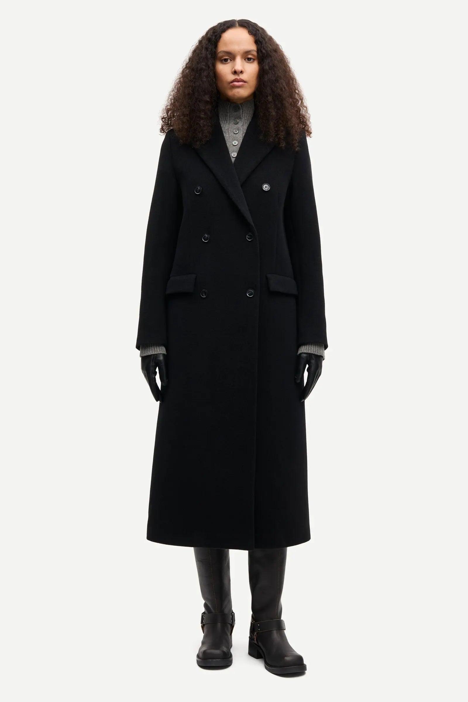 Manteau Falcon Noir Samsoe Samsoe Femme 