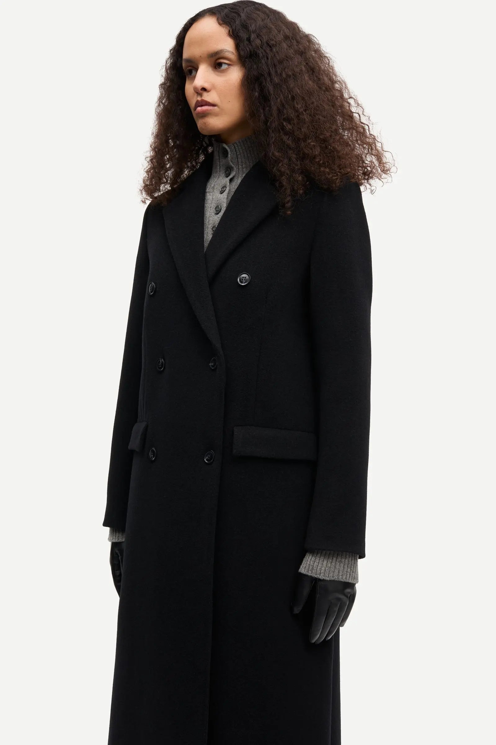 Manteau Falcon Noir Samsoe Samsoe Femme 