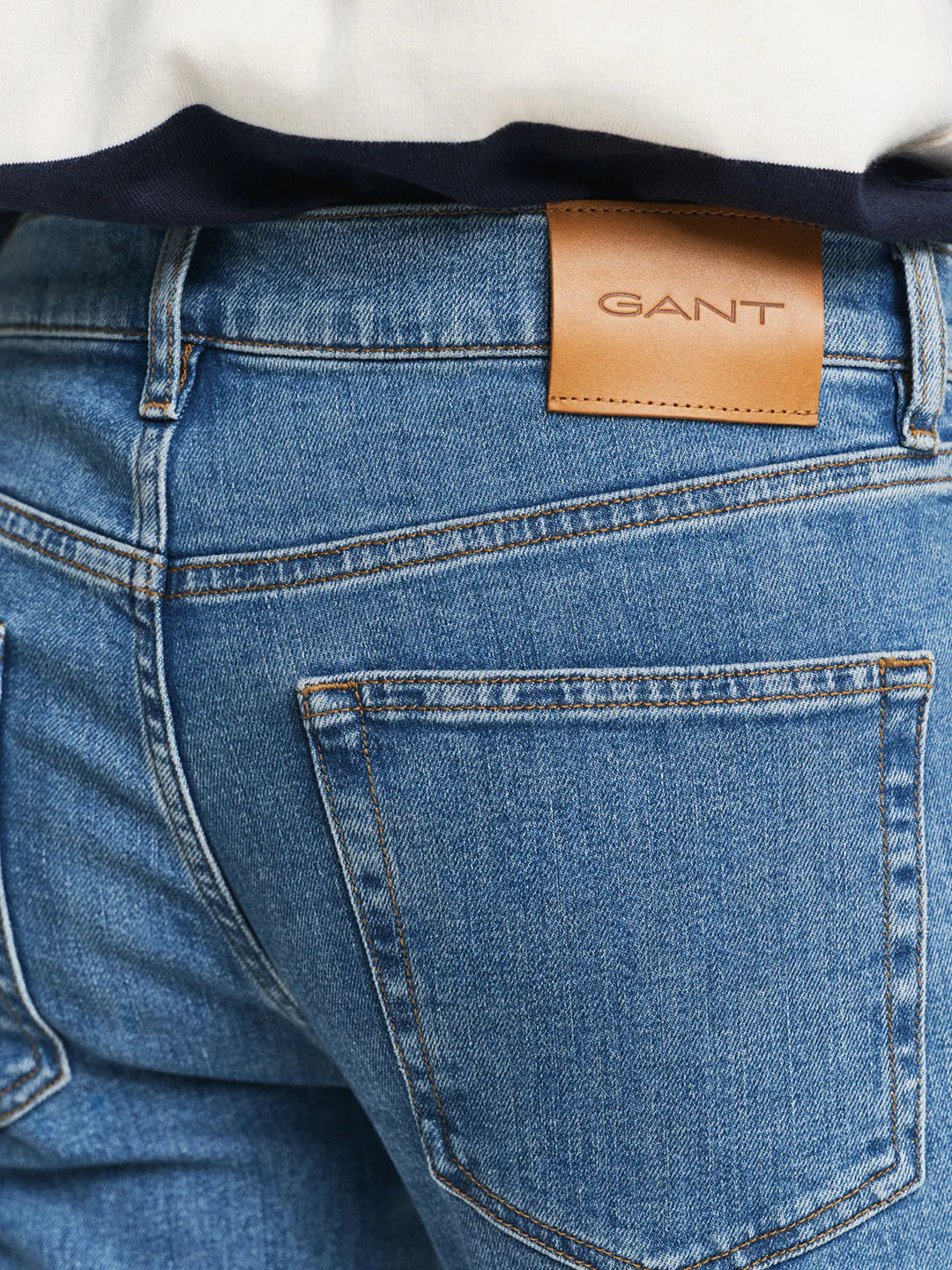 Jean slim homme mid blue effet usé stretch – GANT