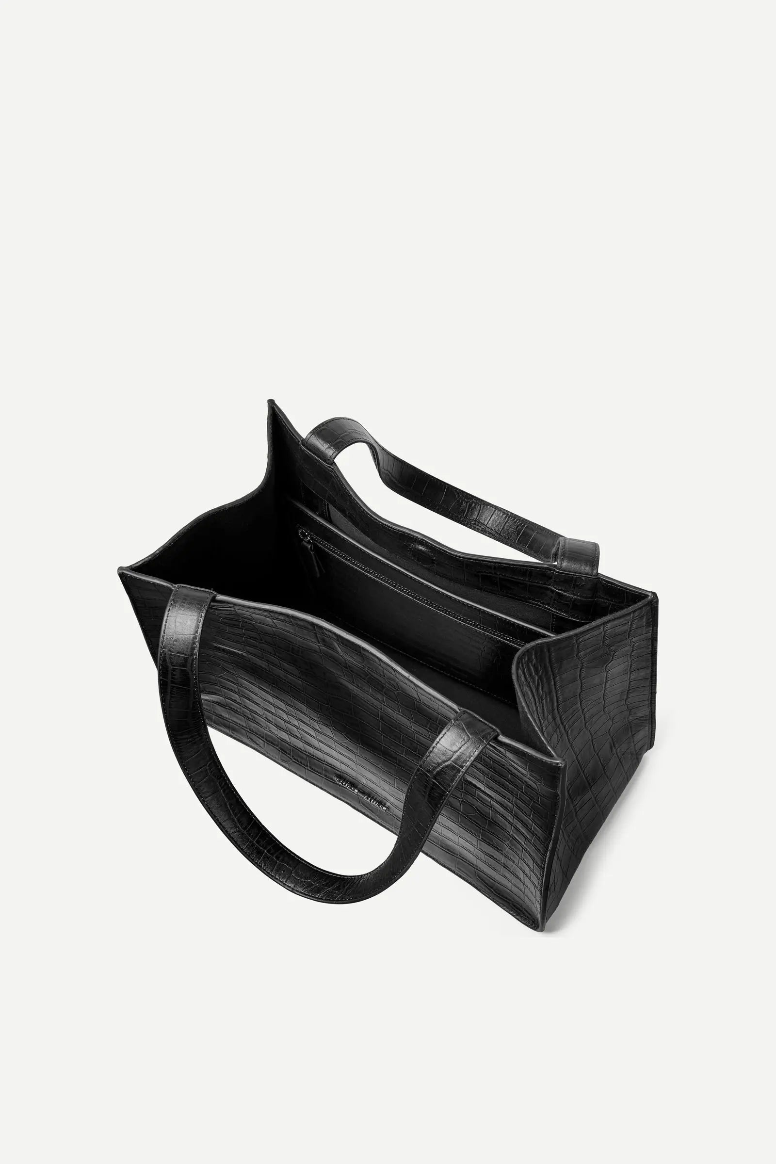 sac de cours en cuir noir 